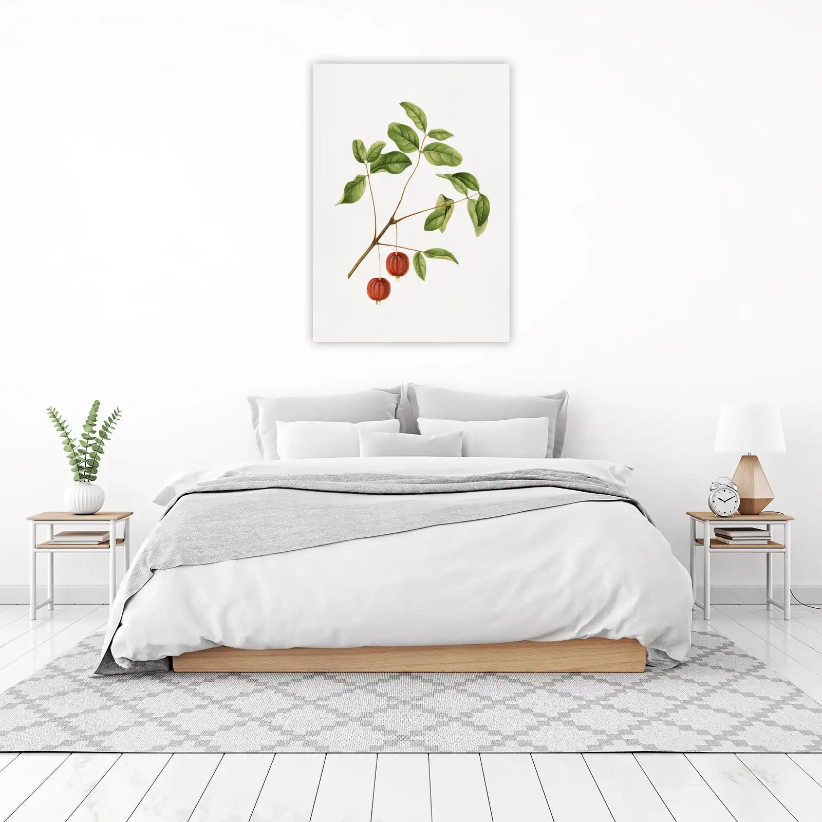 Botanical Red Fruit & Green Leaves Wall Art