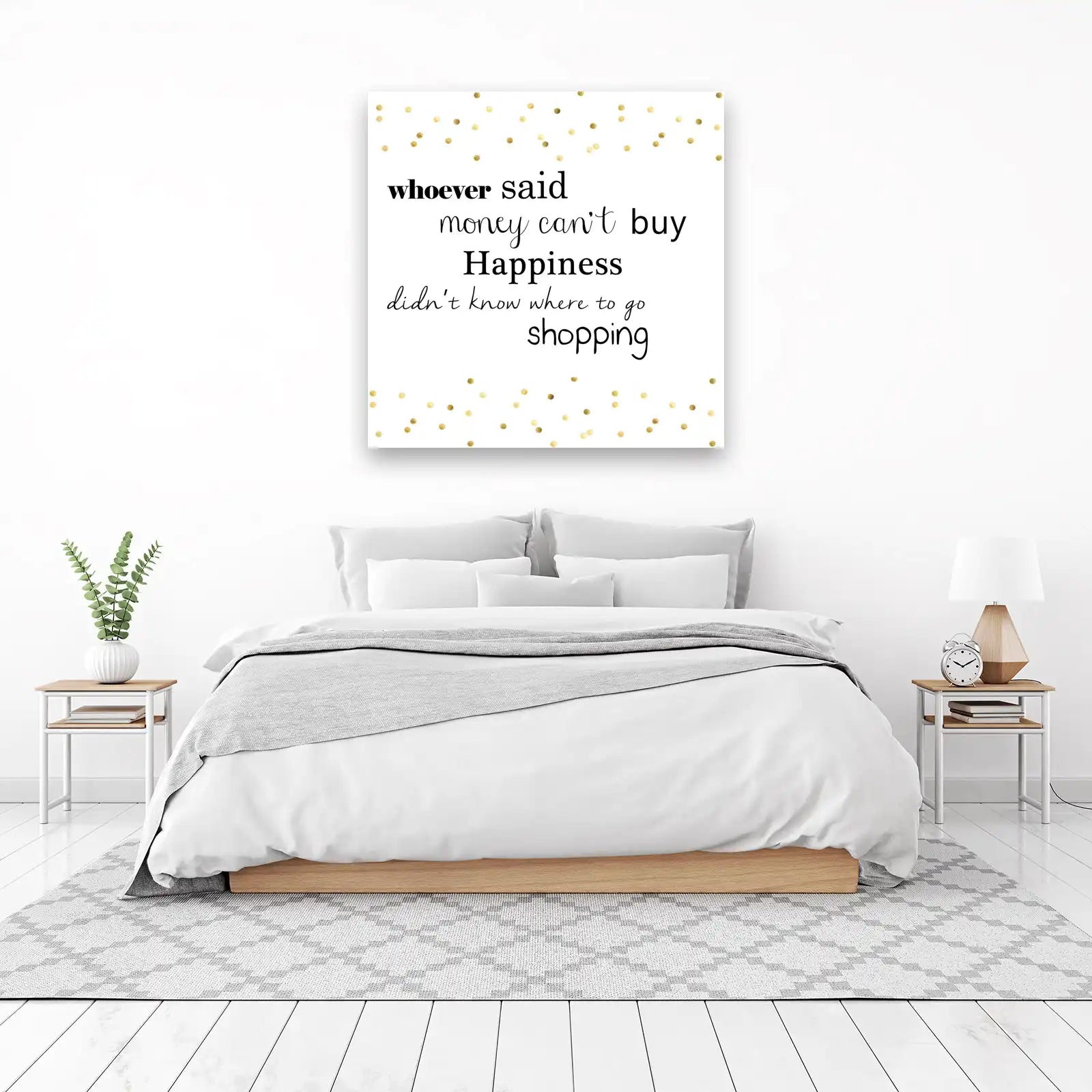 Shopaholic Happiness Gold Confetti Wall Art
