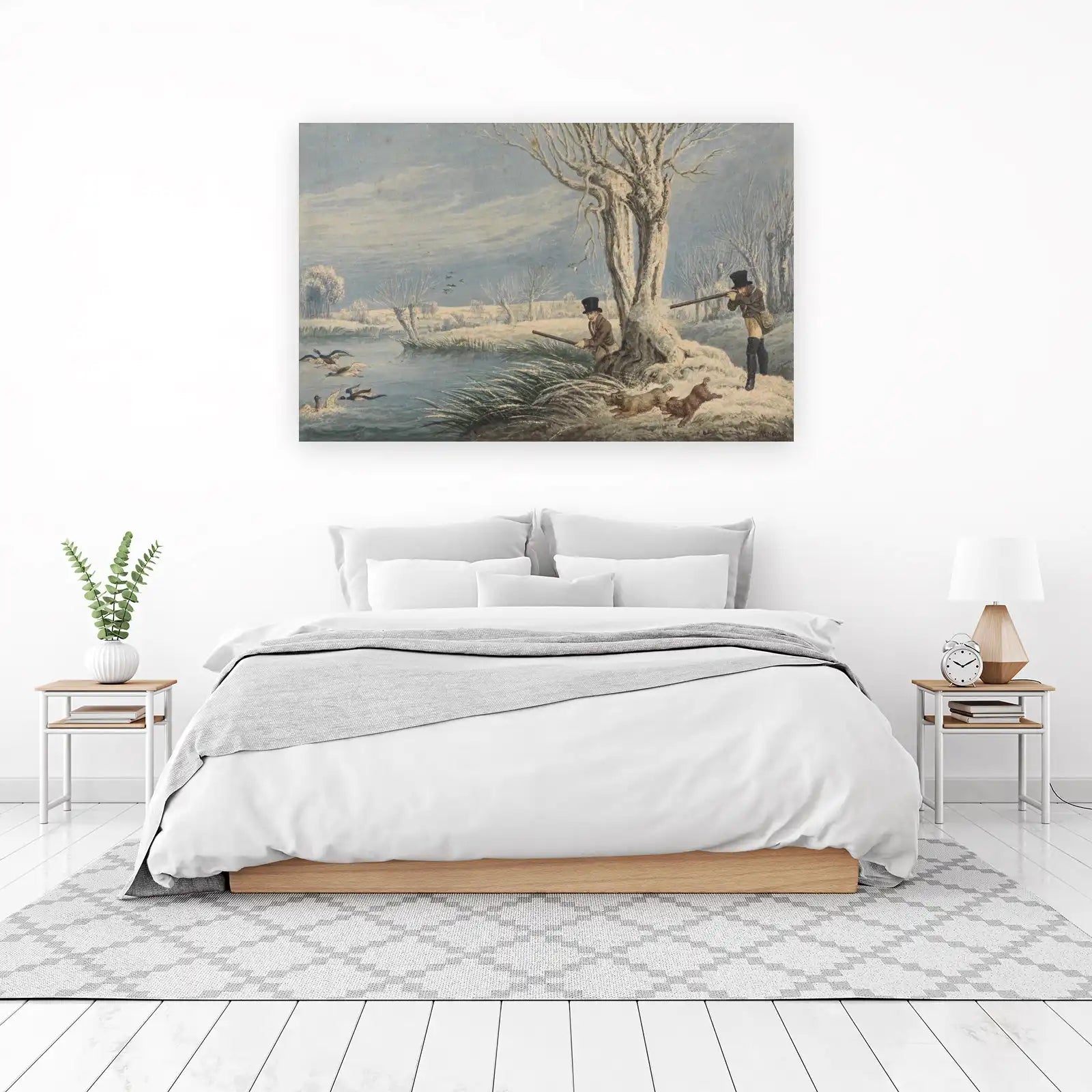 Winter Duck Hunt Vintage Art Wall Art