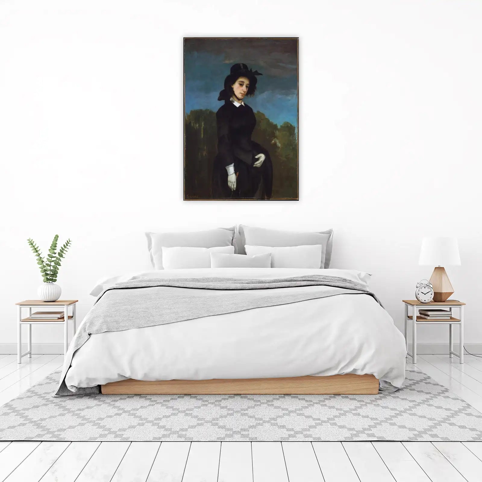 Elegant Woman in Hat Wall Art