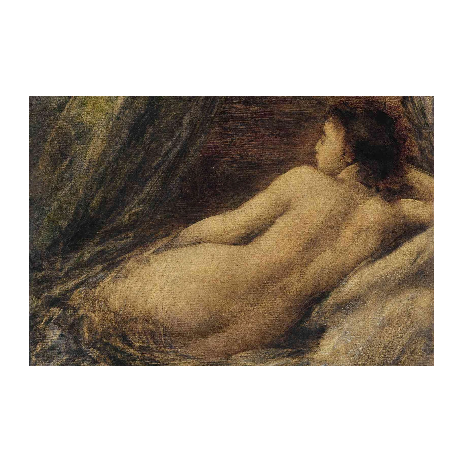 Timeless Nude Figure Relaxing Wall Art
