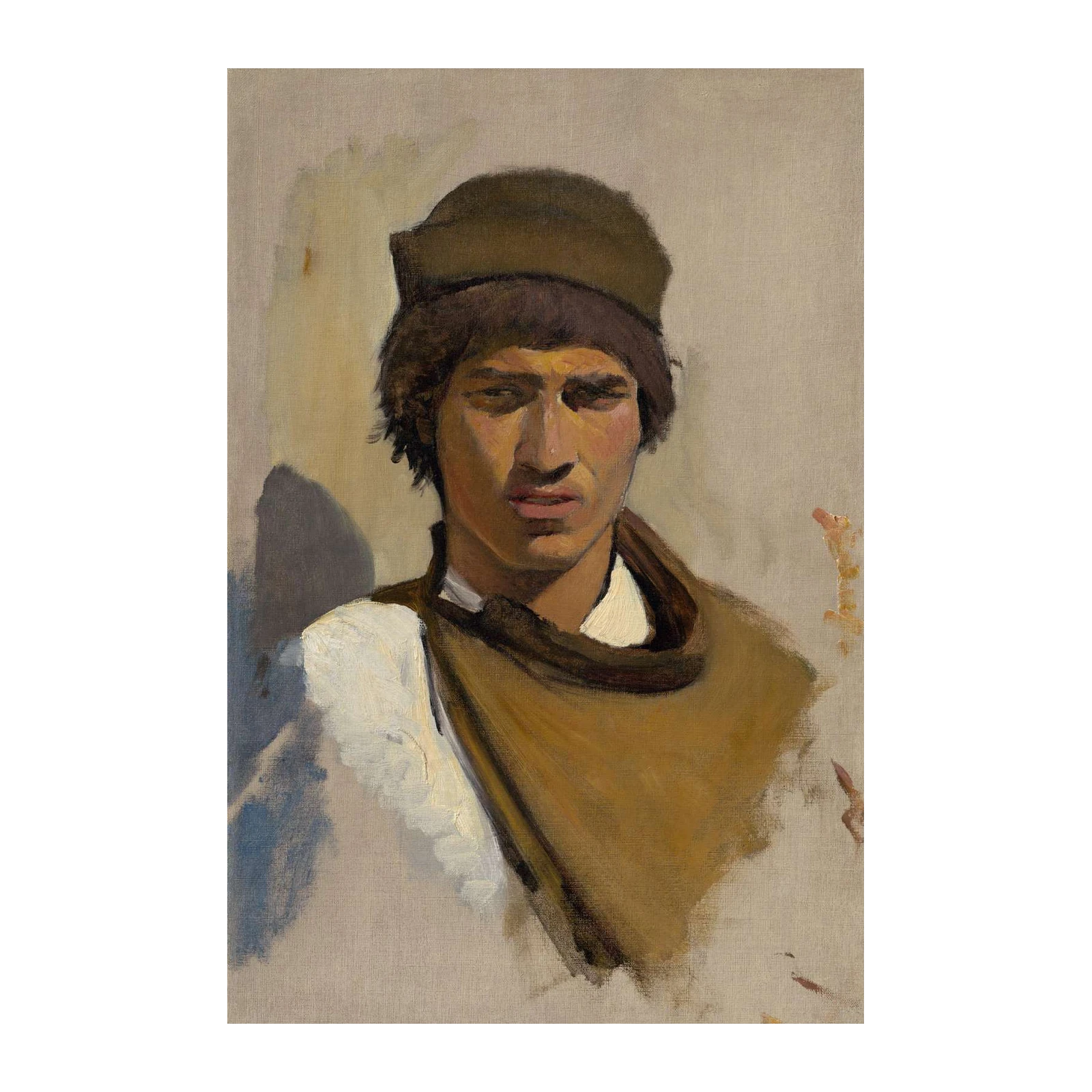 Intense Gaze Portrait Oil Painting Wall Art