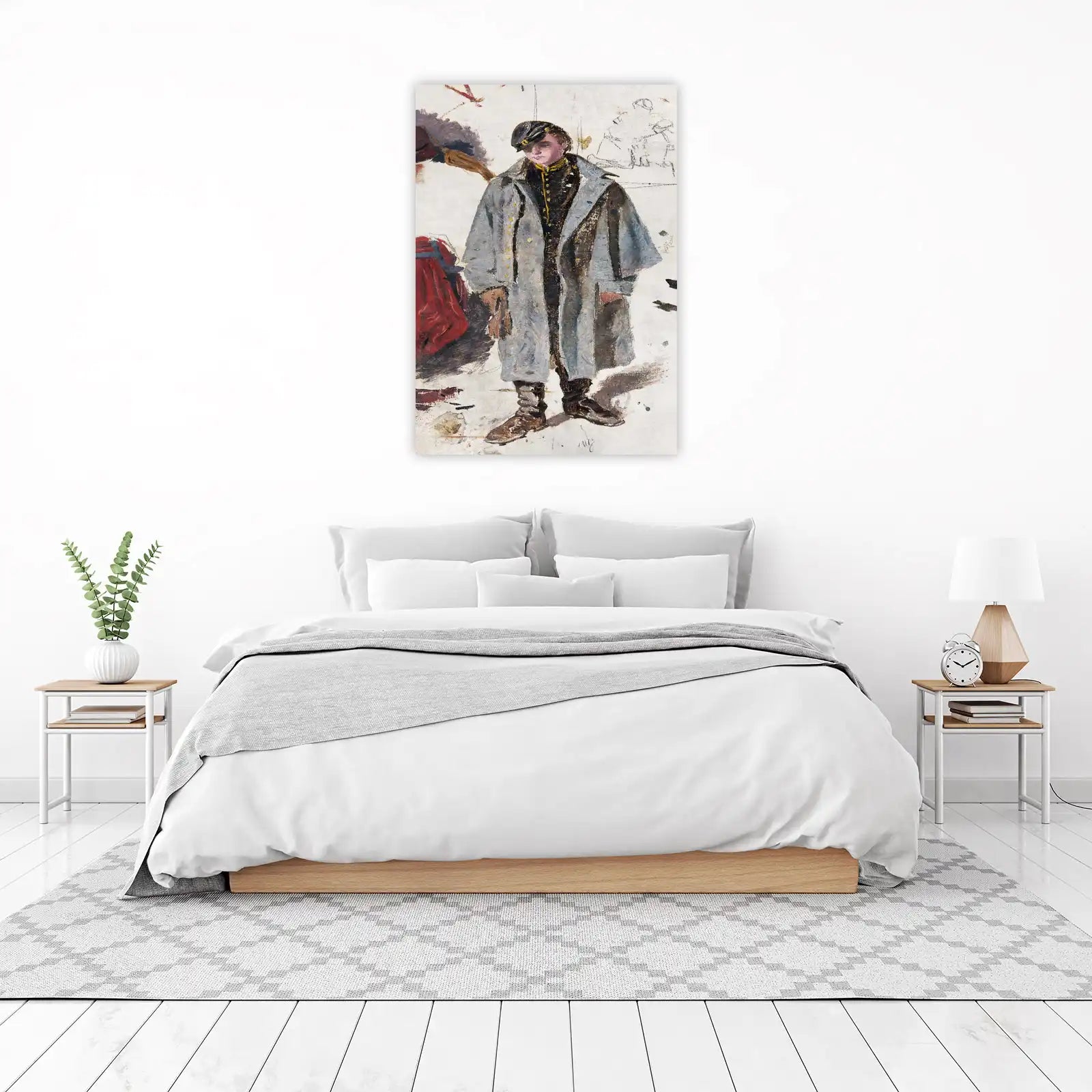 Vintage Military Portrait Oil Painting Wall Art