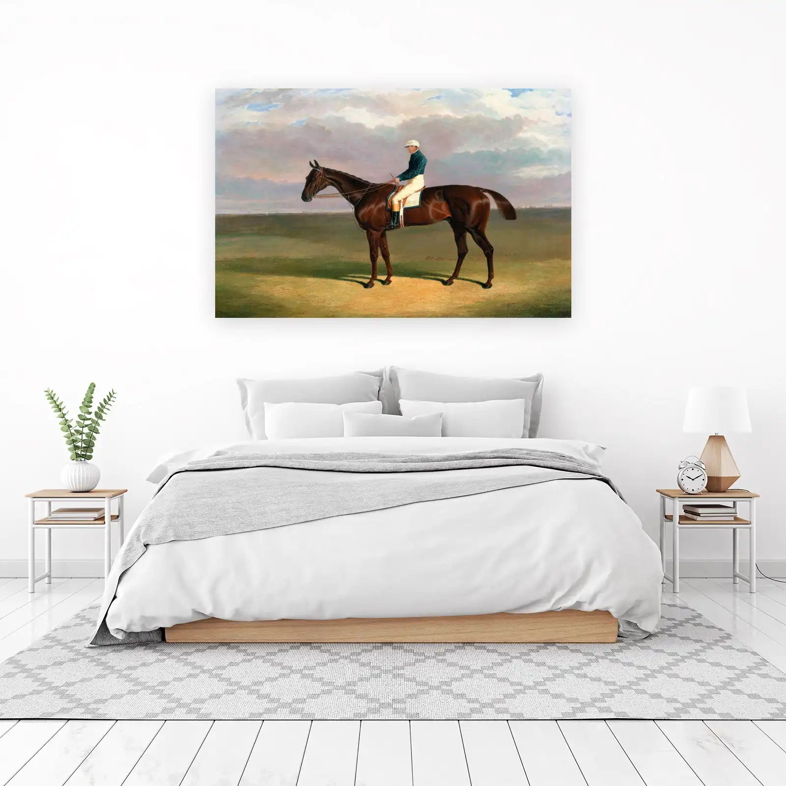 Elegant Jockey and Horse Portrait Wall Art