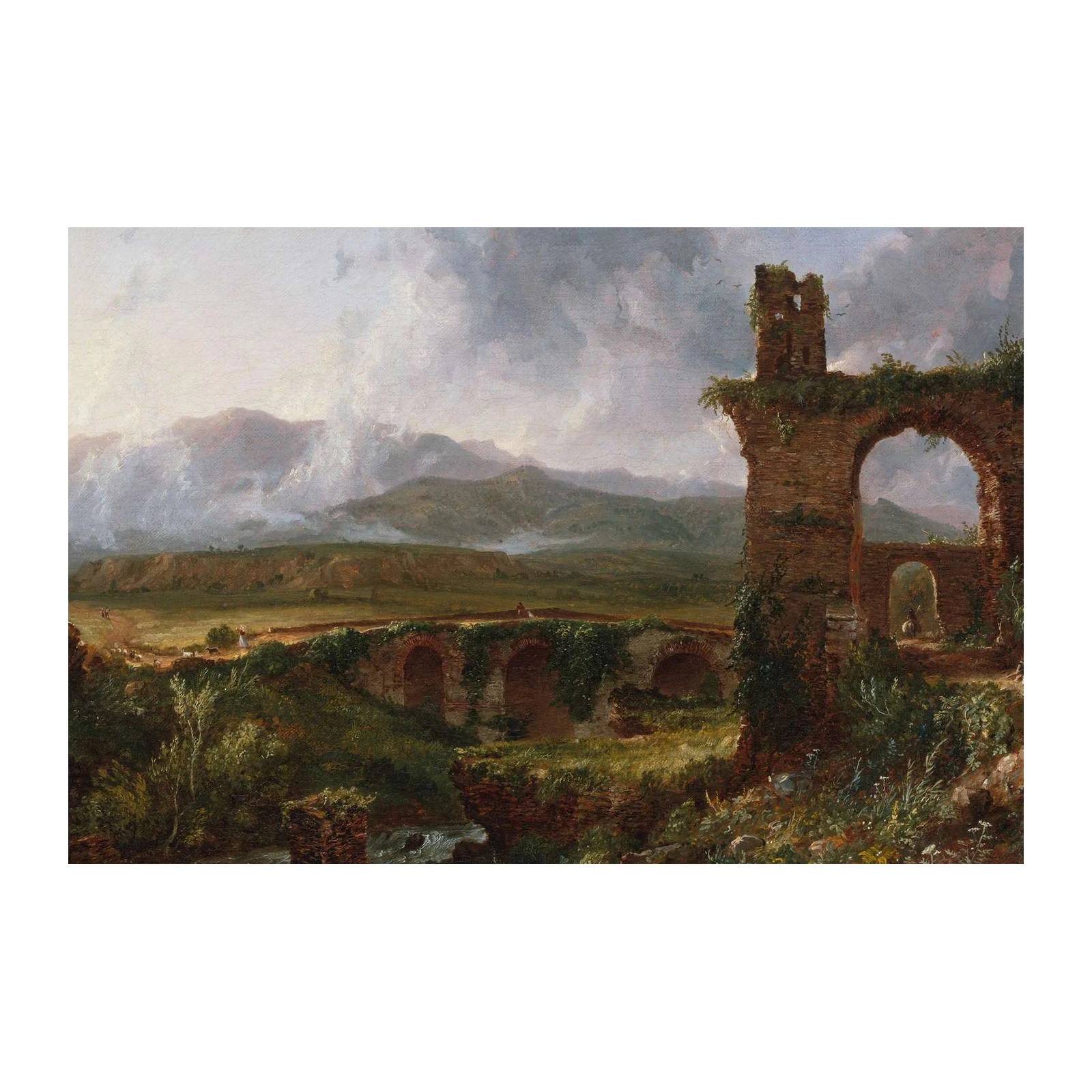 Ancient Roman Bridge Landscape Wall Art
