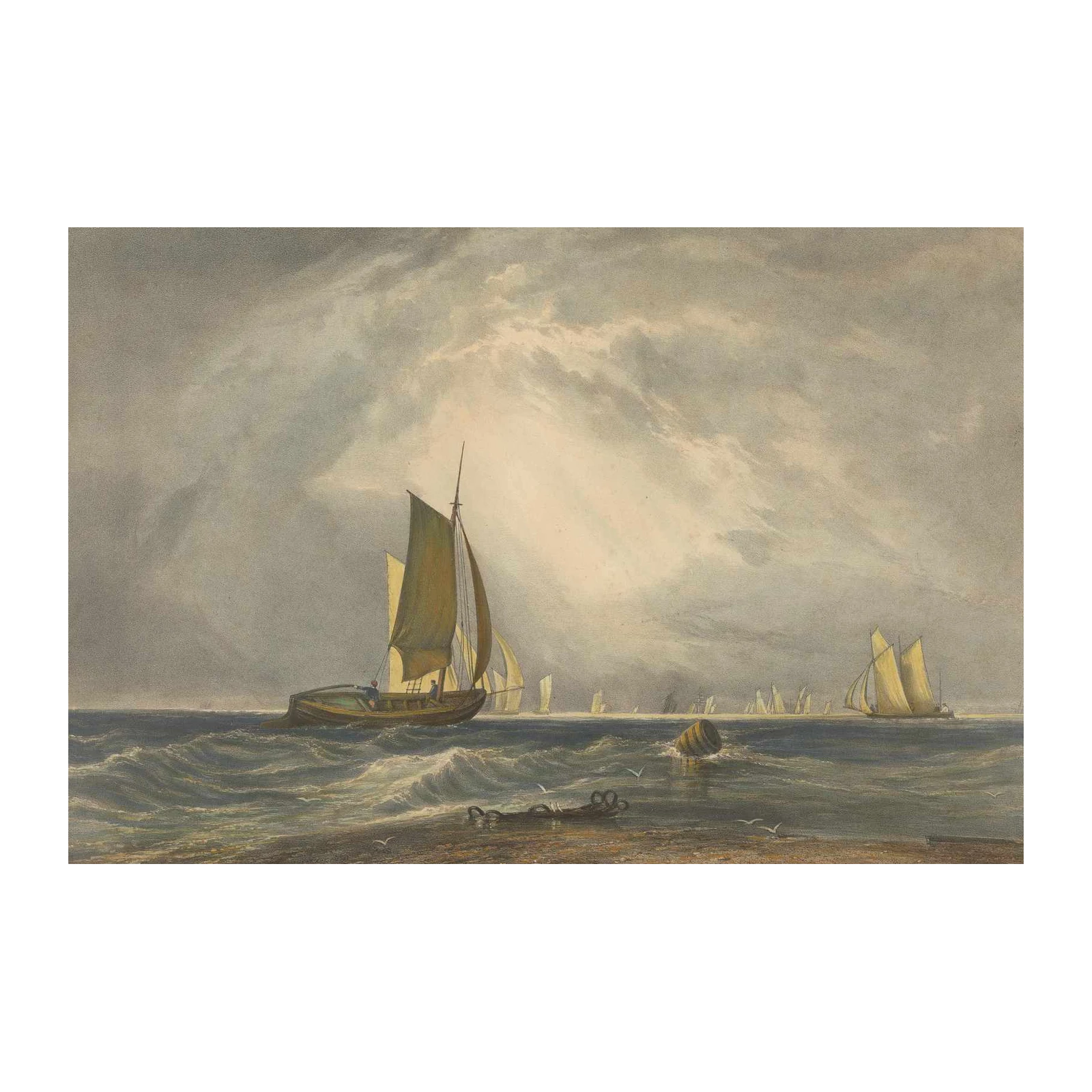 Vintage Sailboats at Sea Wall Art