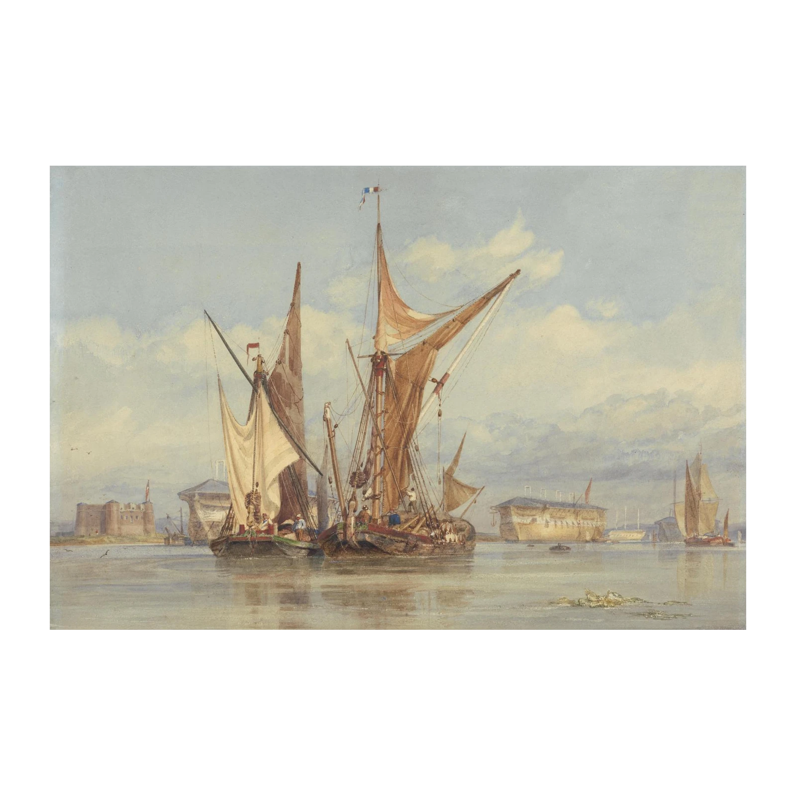 Vintage Sailboats at Harbor Wall Art