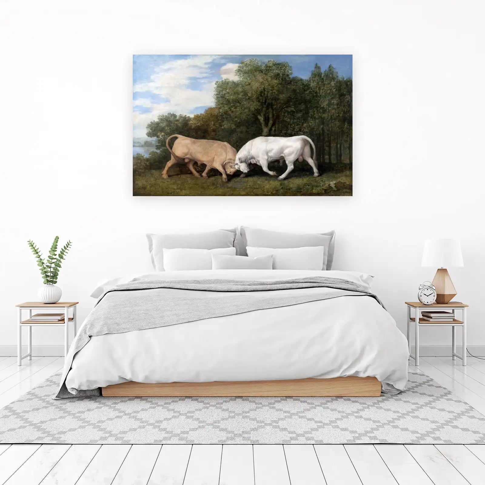 Majestic Bull Fight Landscape Wall Art