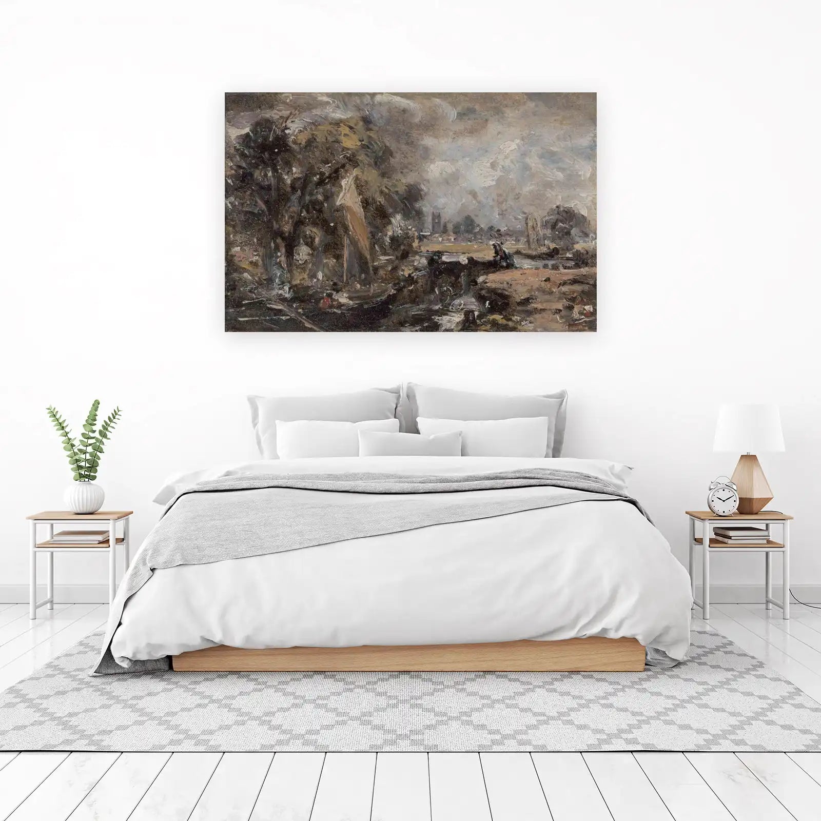 Dramatic River Landscape Oil Painting Wall Art