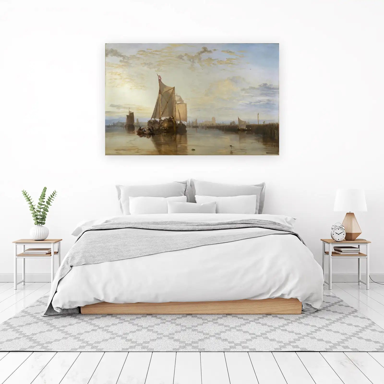 Seascape with Sailboats and Cityscape Wall Art