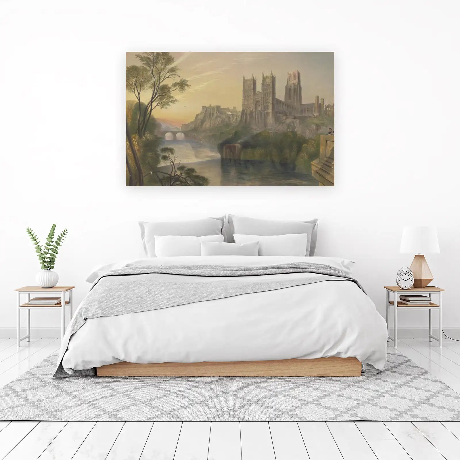 Majestic Cathedral River Scene Wall Art
