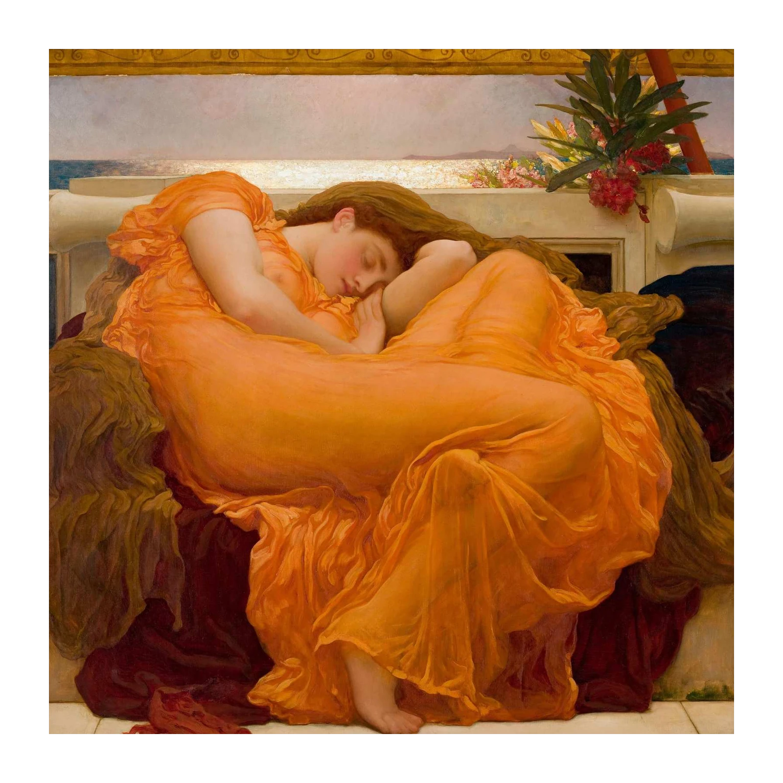 Victorian Dream Orange Gown Wall Art