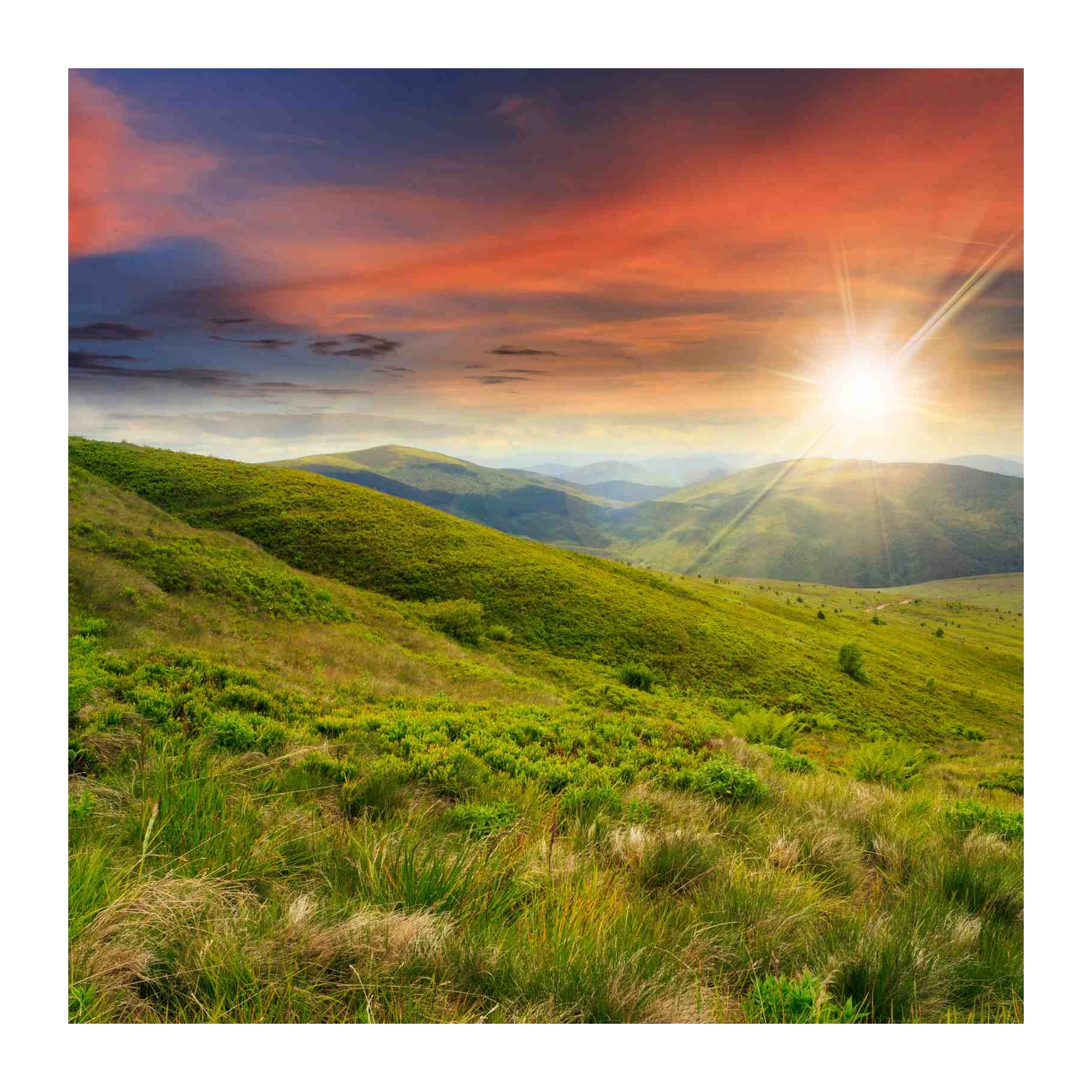 Serene Mountain Sunset Landscape Wall Art