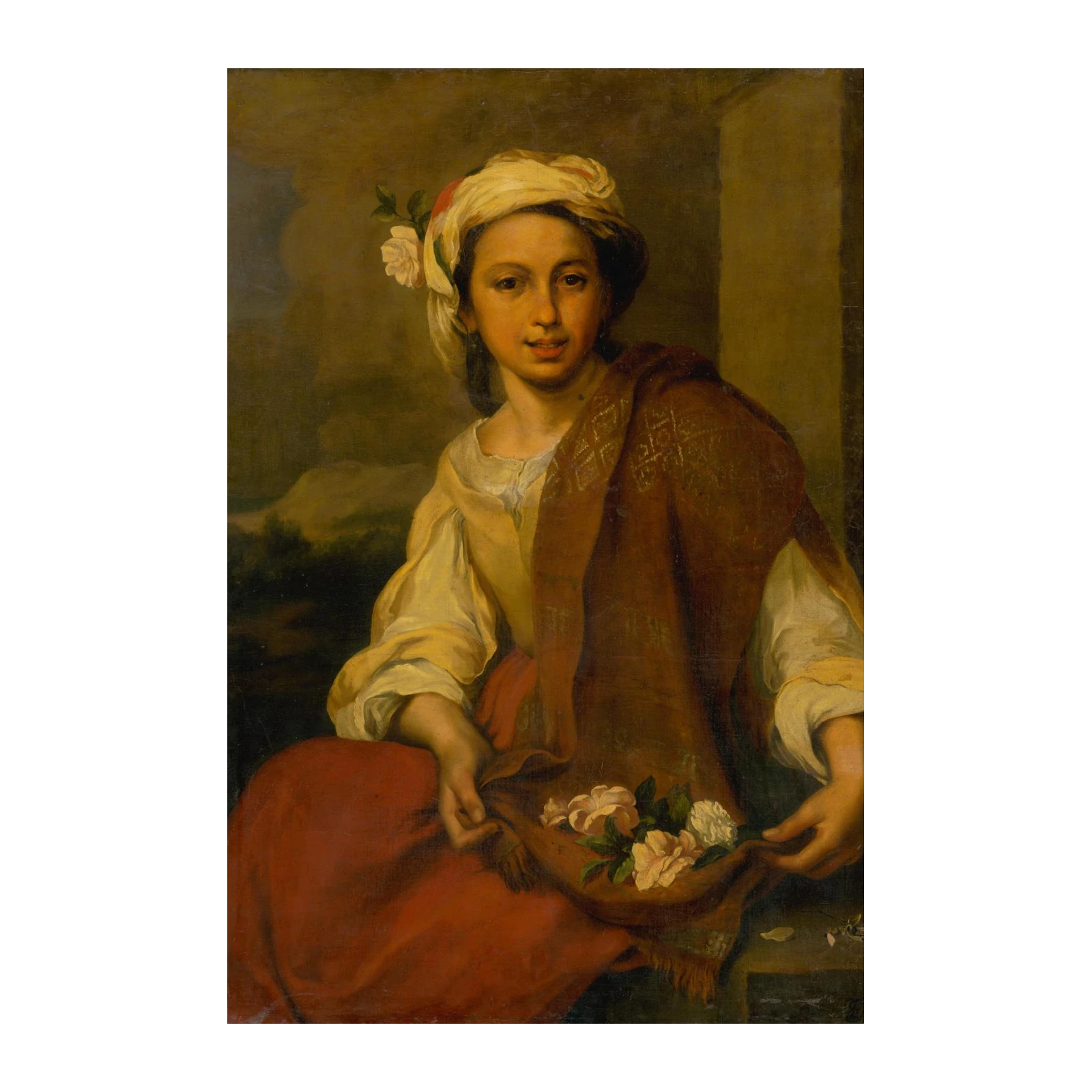 Classical Beauty Floral Portrait Wall Art