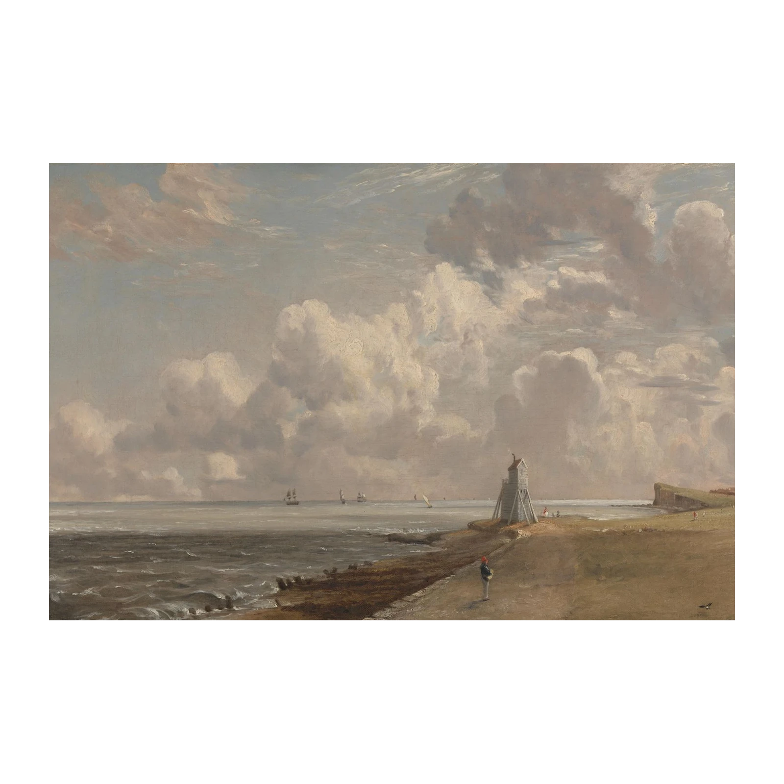 Coastal Beacon Seascape Romanticism Wall Art