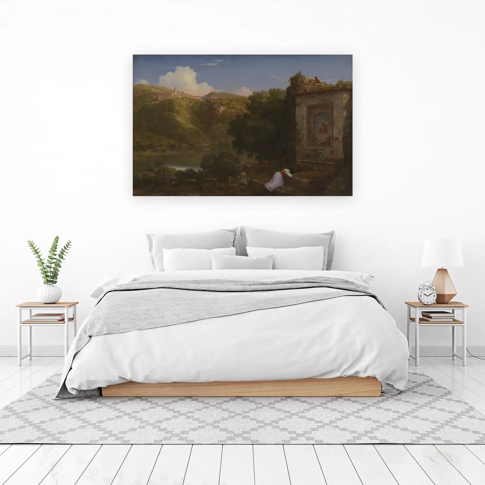 Serene Italian Landscape with Madonna Wall Art
