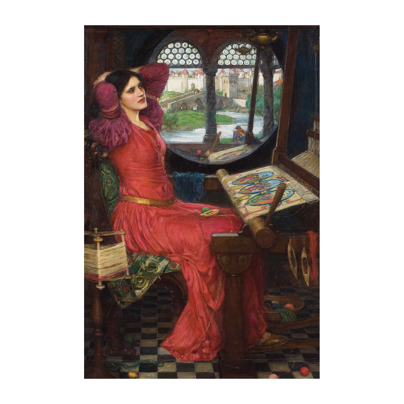 Vintage Woman Weaving Wall Art - Elegant Home Decor