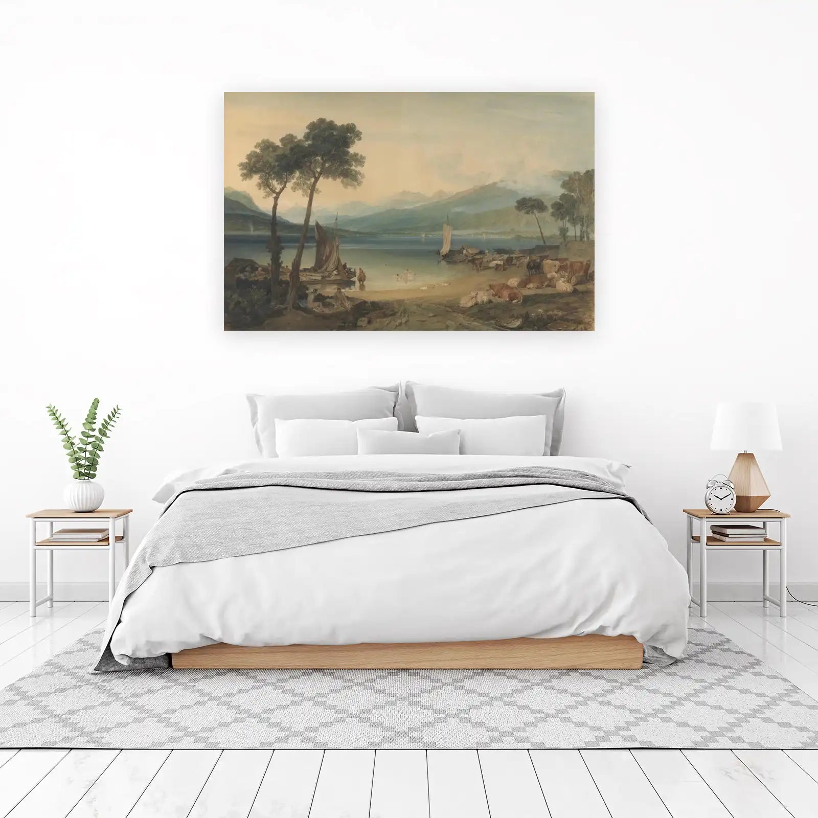 Tranquil Lakeside Scene Landscape Wall Art