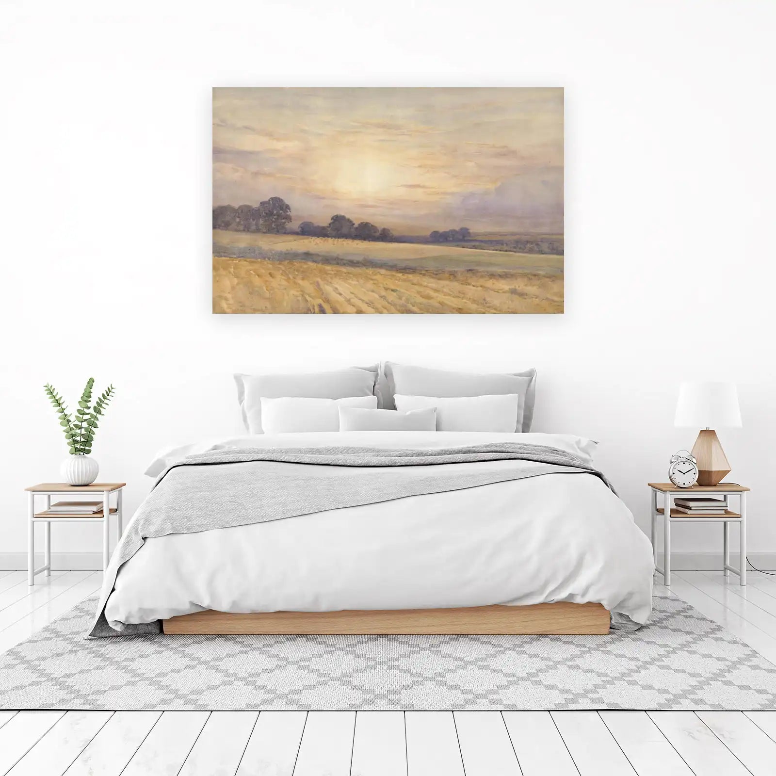 Golden Hour Landscape Watercolor Wall Art