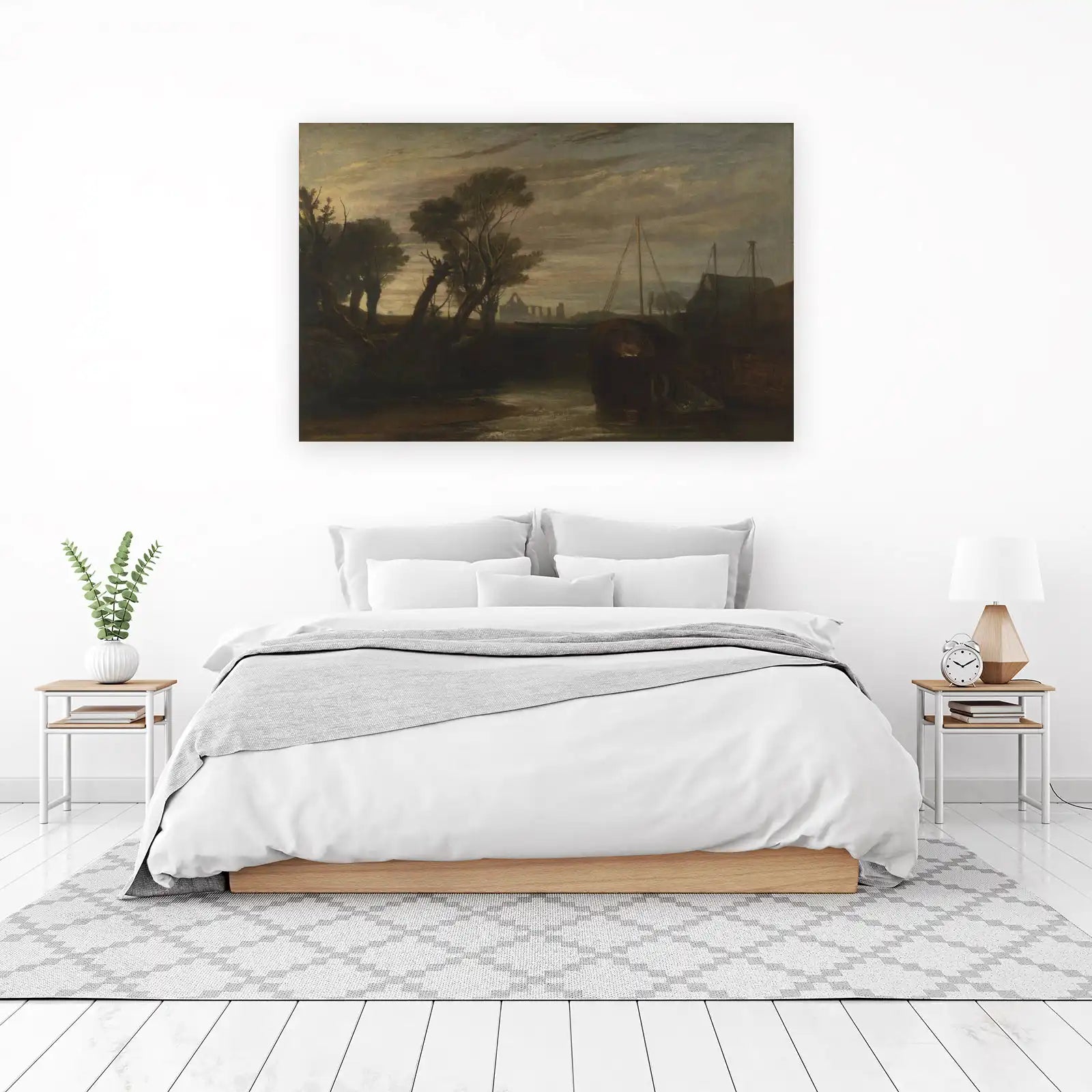 Moody River Landscape with Ruins Wall Art
