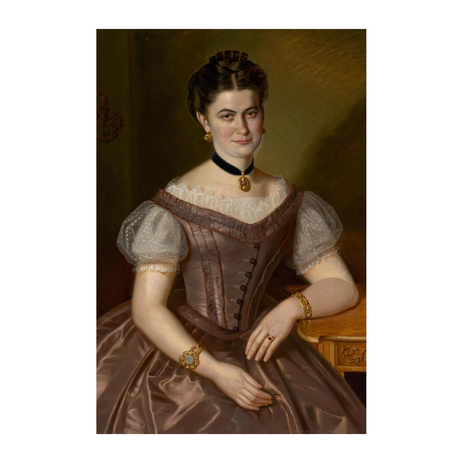 Elegant Lady Portrait Victorian Dress Wall Art