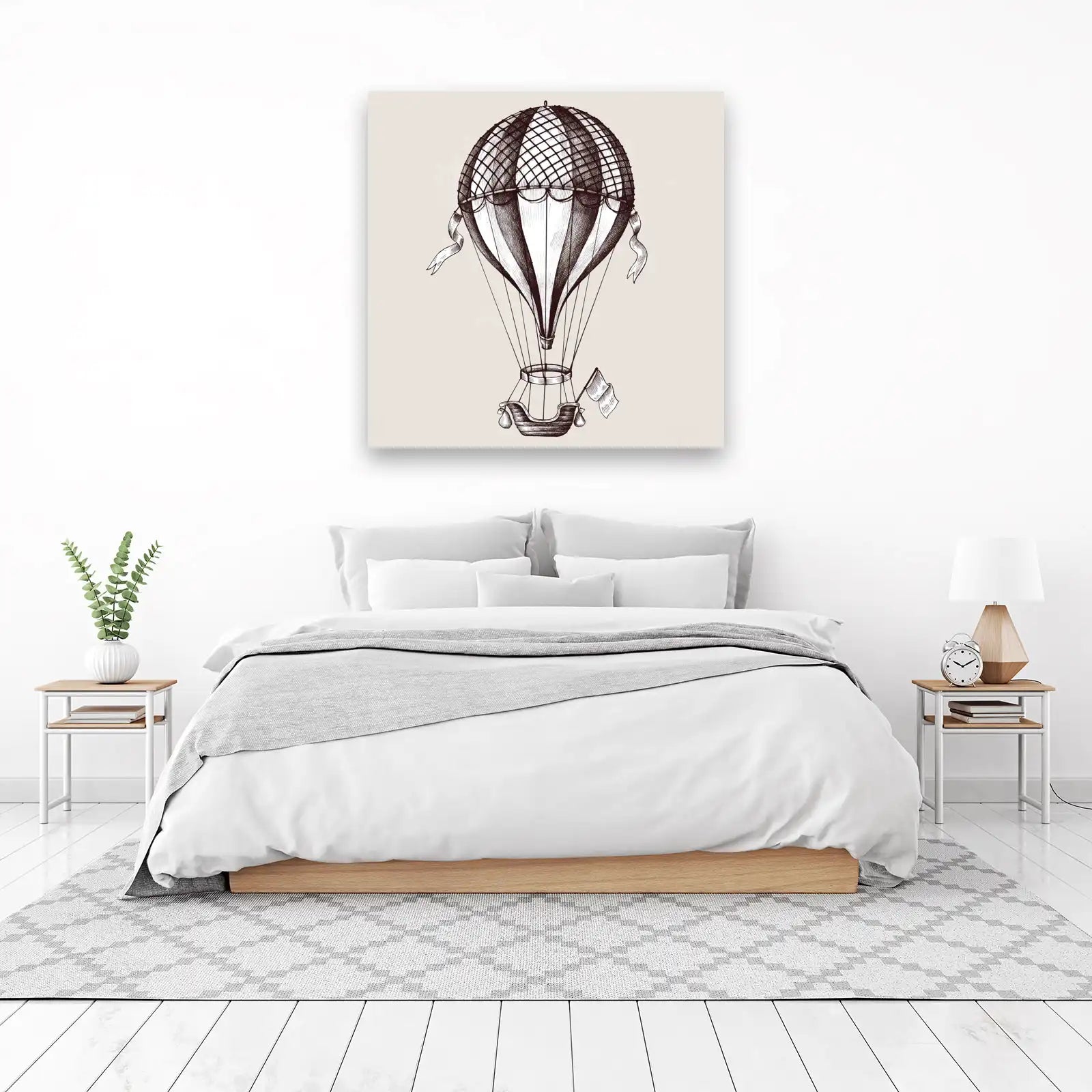 Vintage Hot Air Balloon Adventure Wall Art