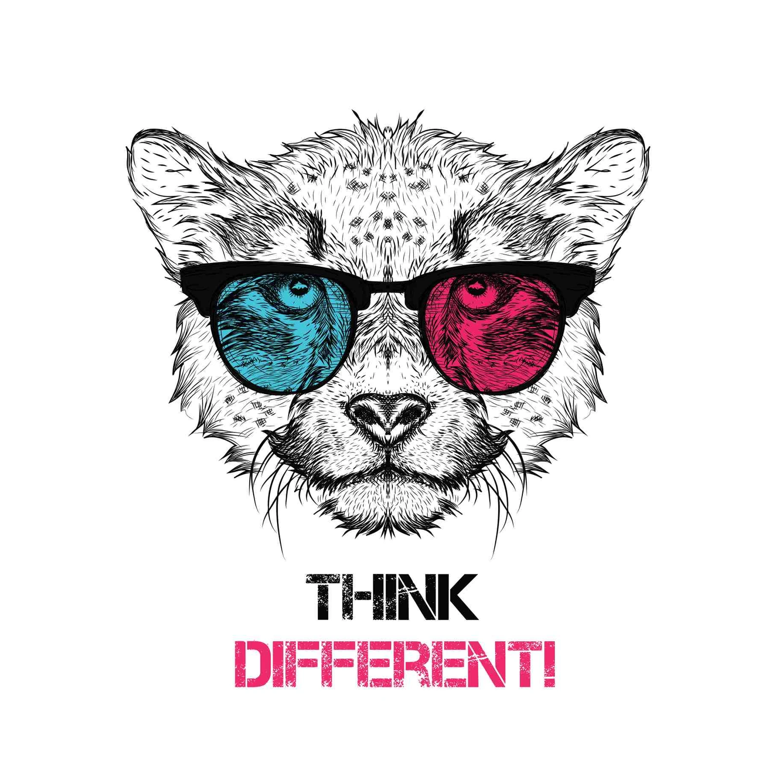 Cool Cheetah with 3D Glasses Wall Art