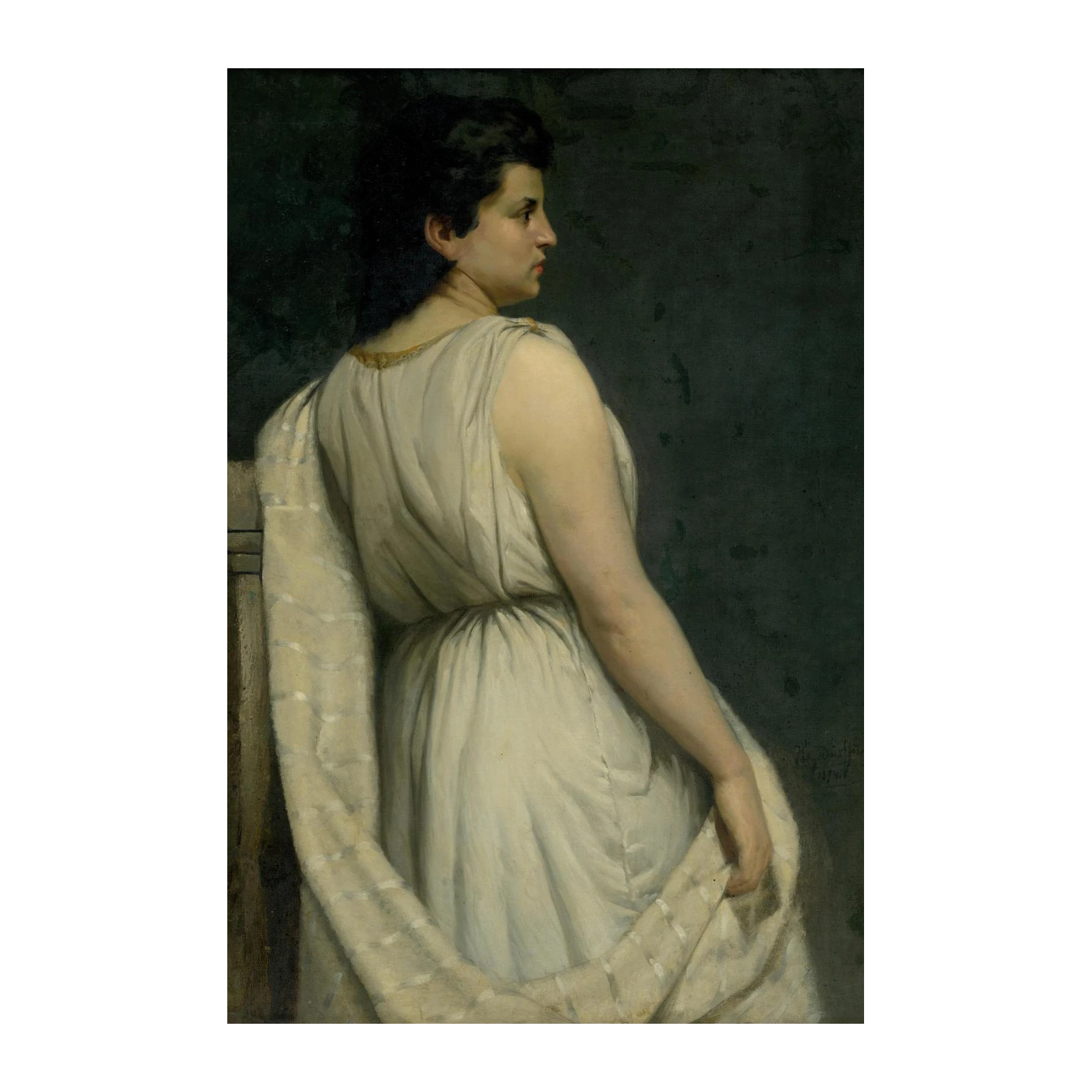 Elegant Woman in White Classic Wall Art