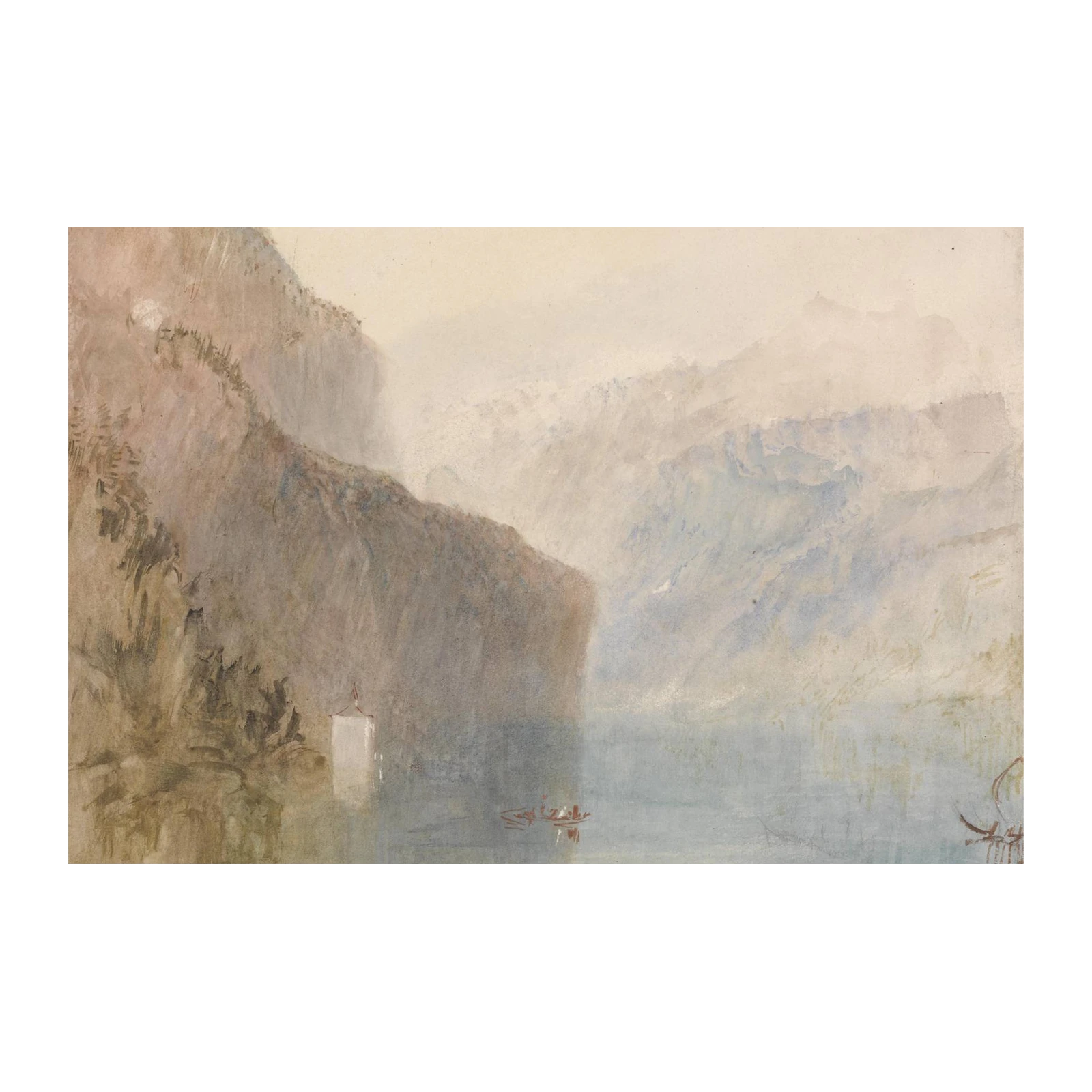 Misty Mountain Lake Serenity Wall Art