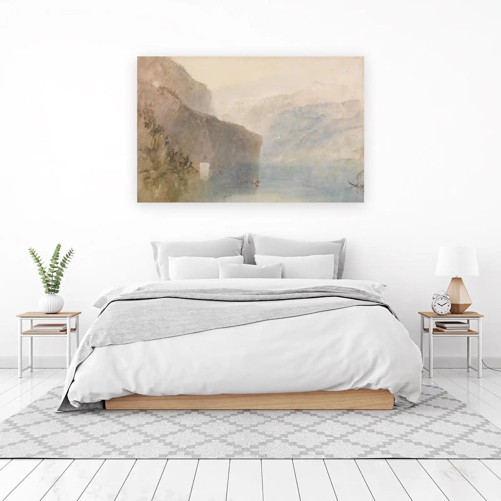 Misty Mountain Lake Serenity Wall Art