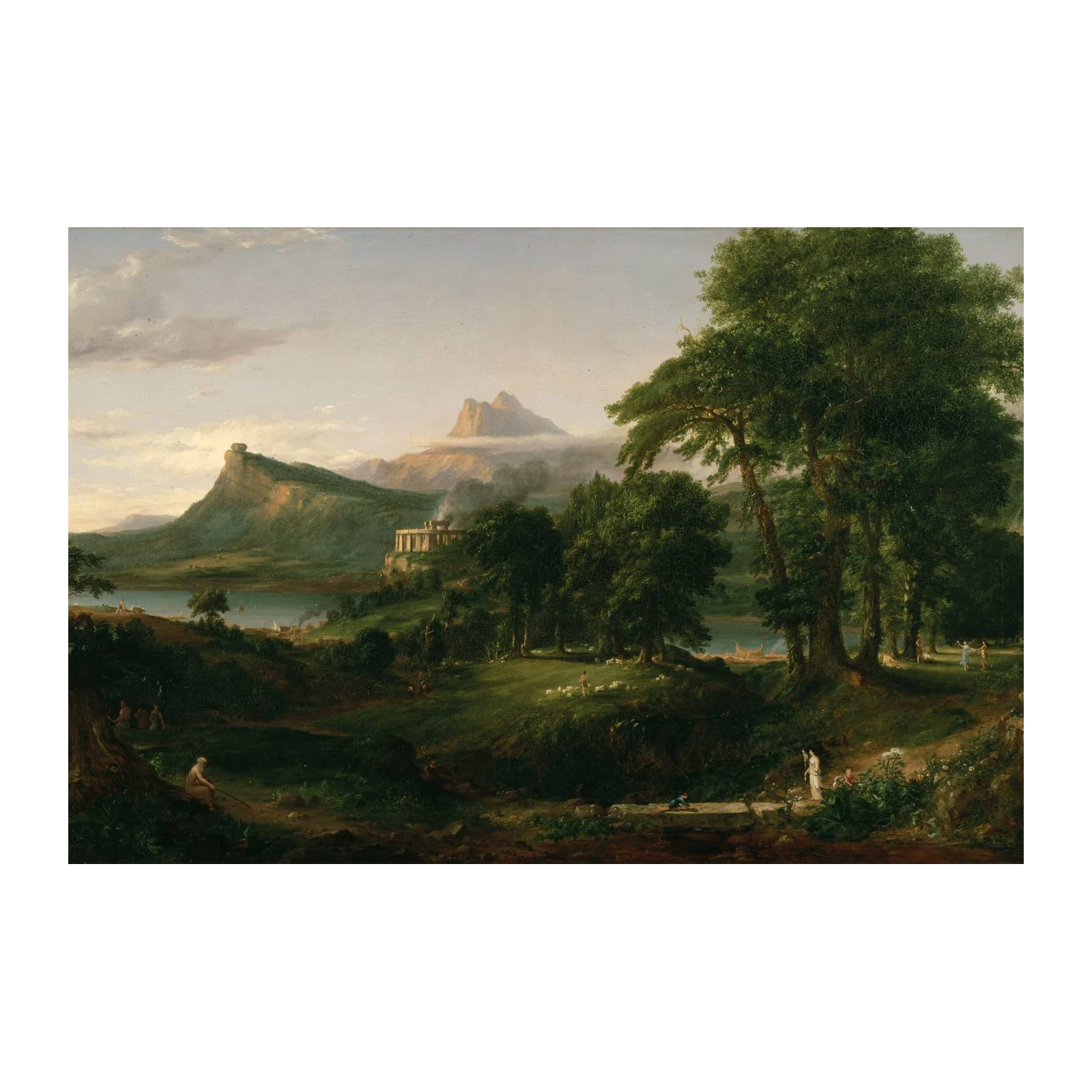 Serene Landscape with Ruins Wall Art