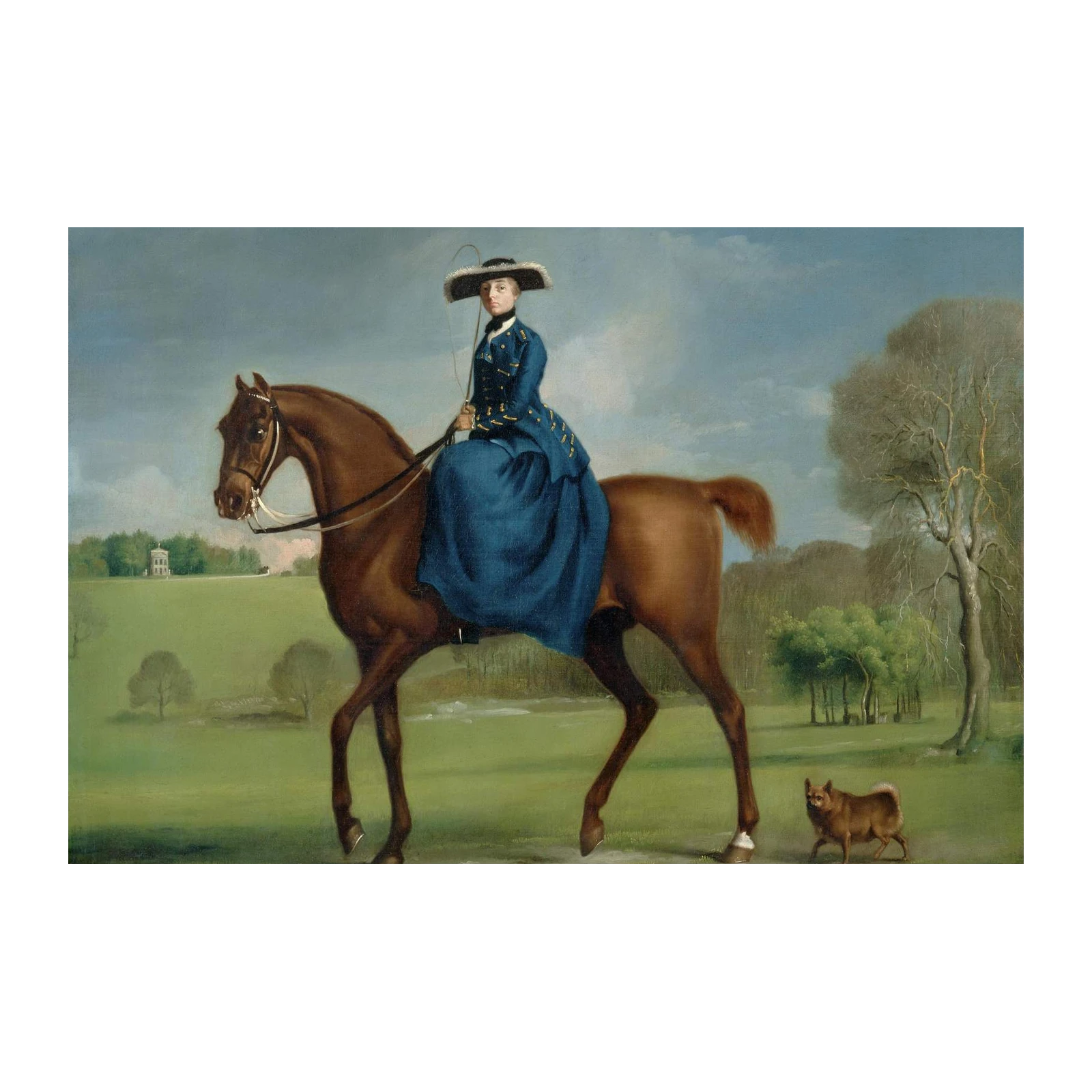 Elegant Lady on Horseback Landscape Wall Art