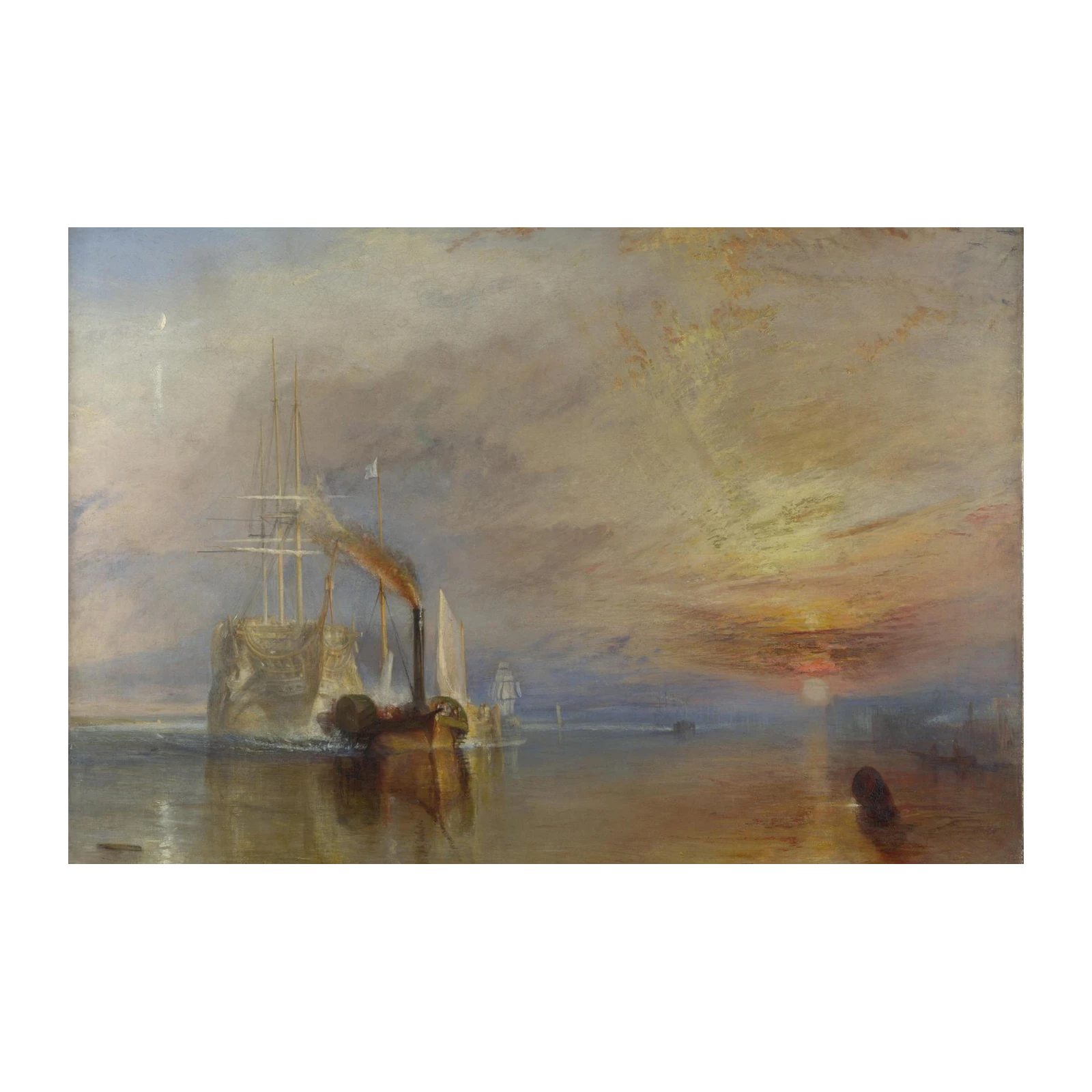 Impressionist Seascape with Steamship Wall Art
