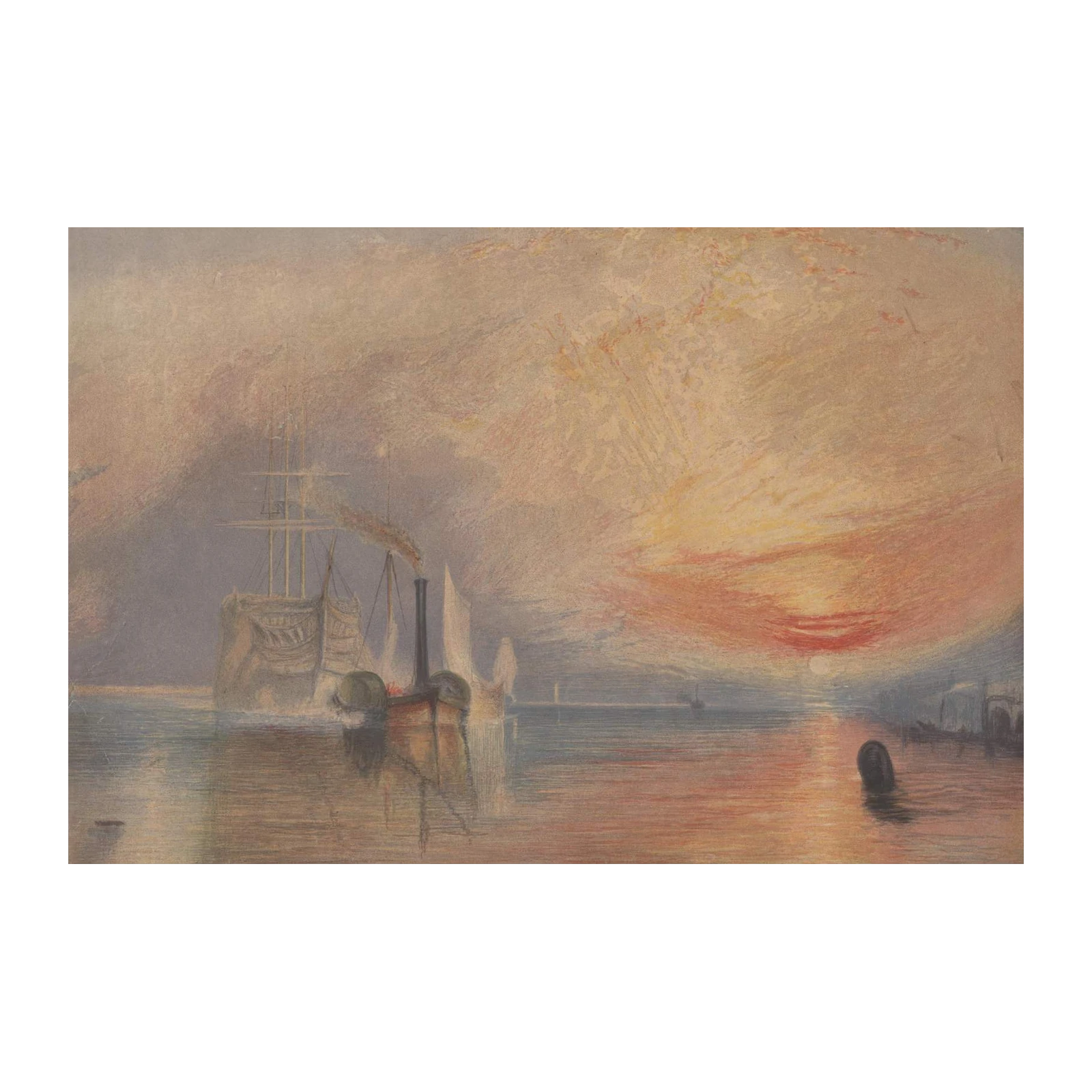 Seascape Steamship Sunset Wall Art