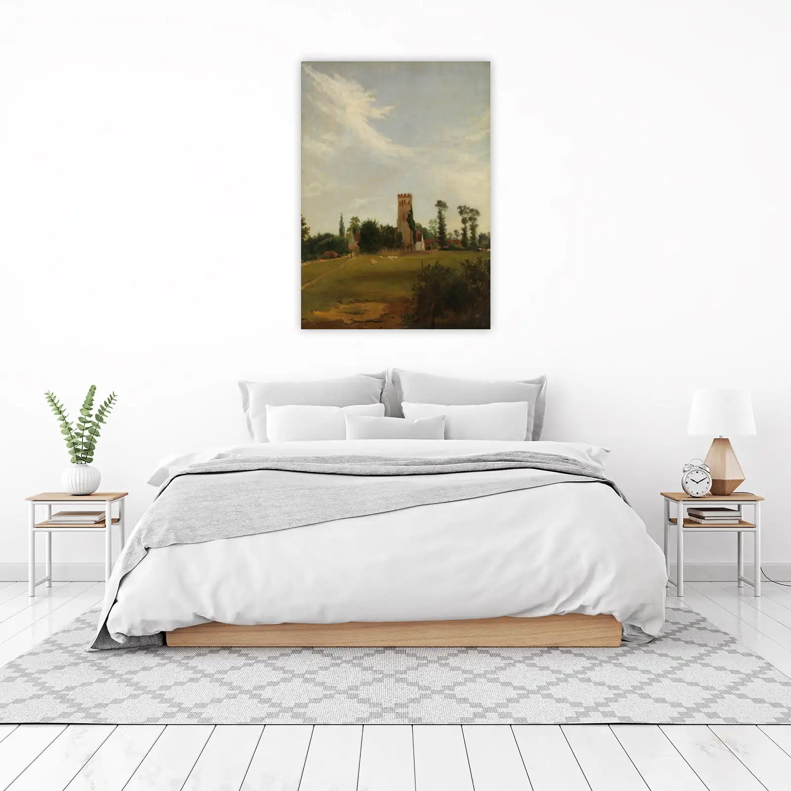 Pastoral Village Church Wall Art - Landscape Art