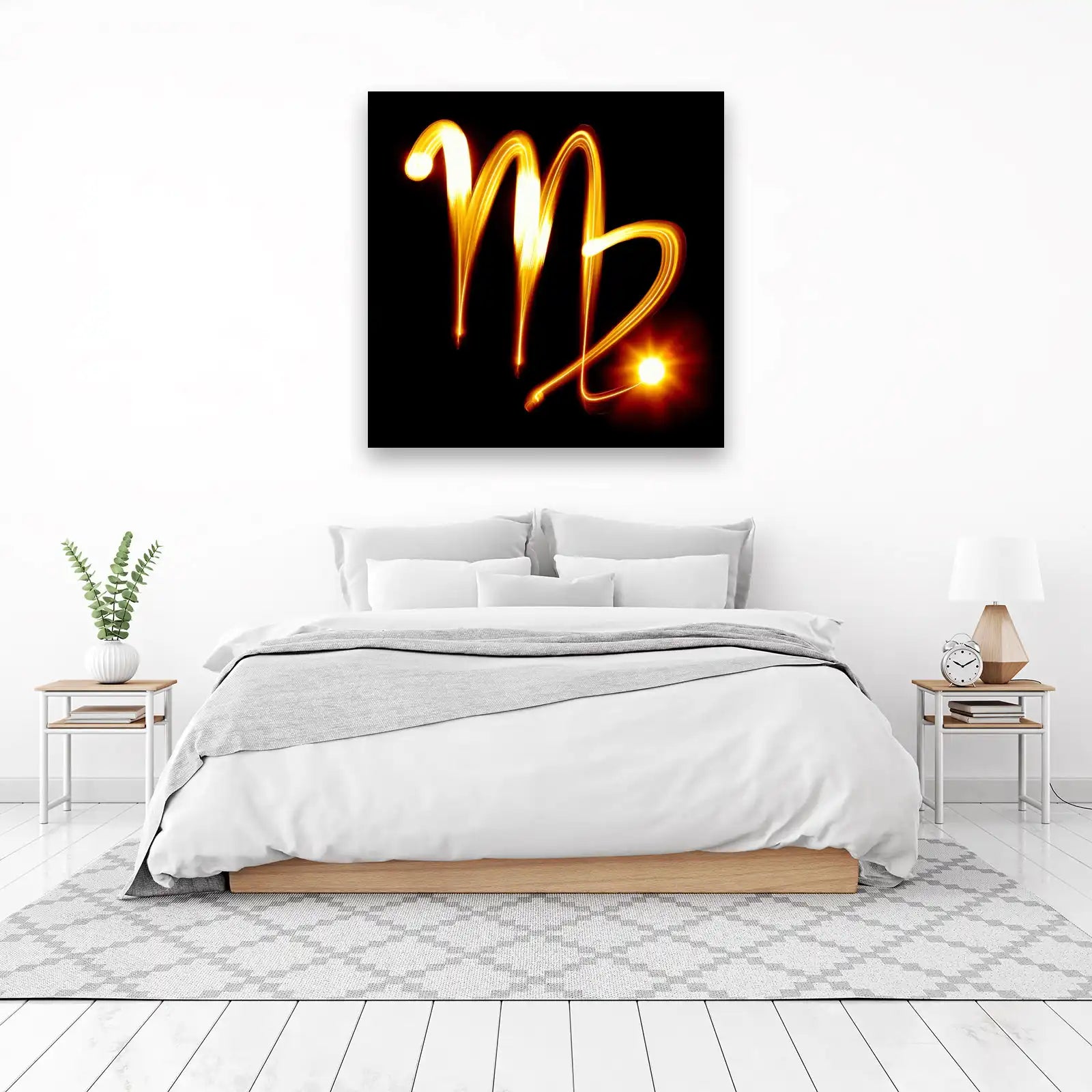 Virgo Zodiac Light Painting Wall Art