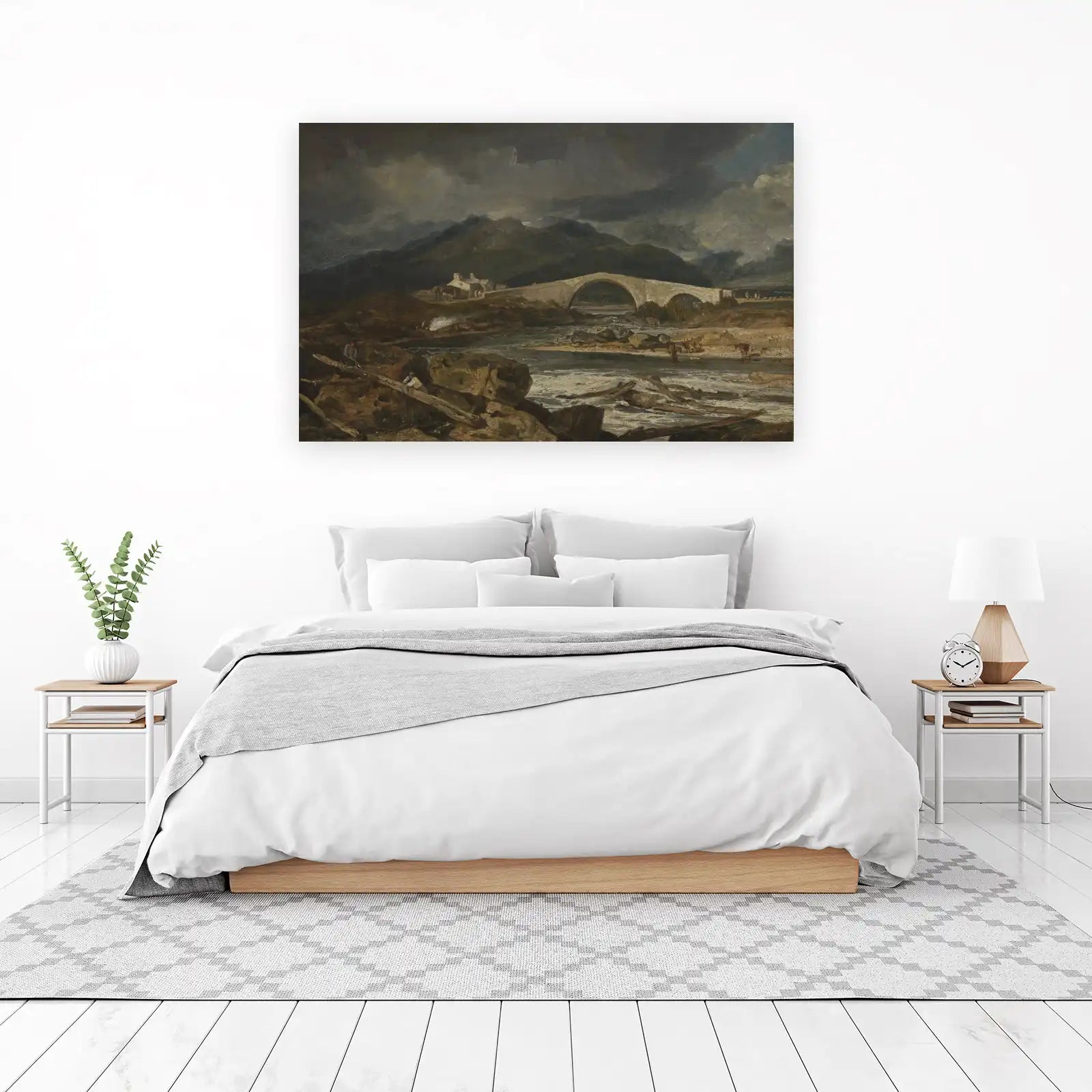 Dramatic Landscape Bridge Rural Scene Wall Art