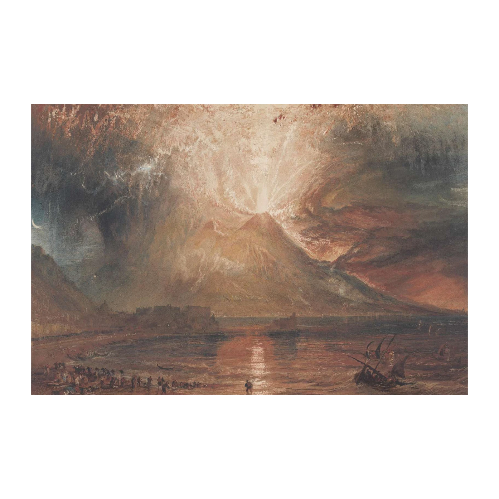 Dramatic Volcano Sunset Seascape Wall Art