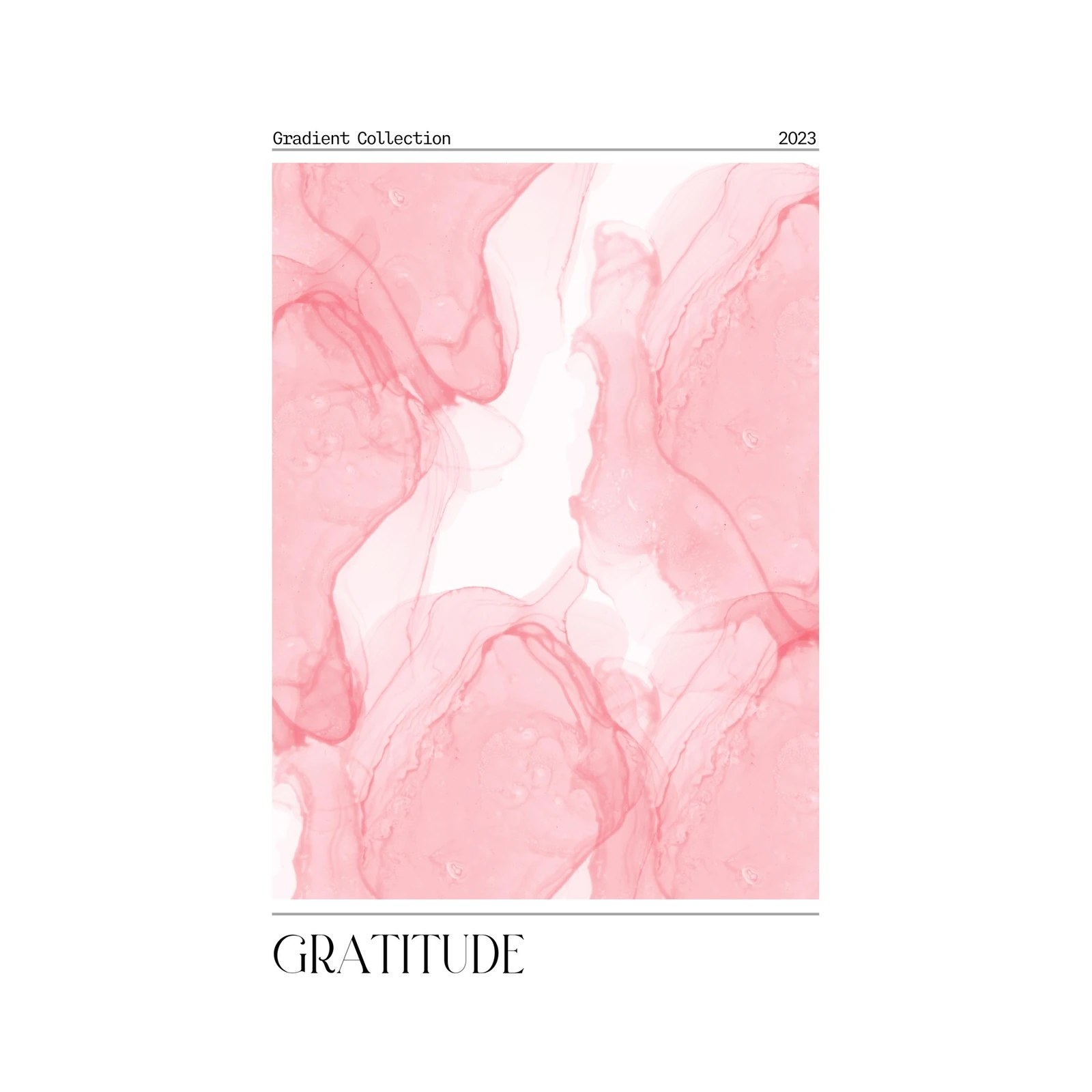 Abstract Pink "Gratitude" Wall Art