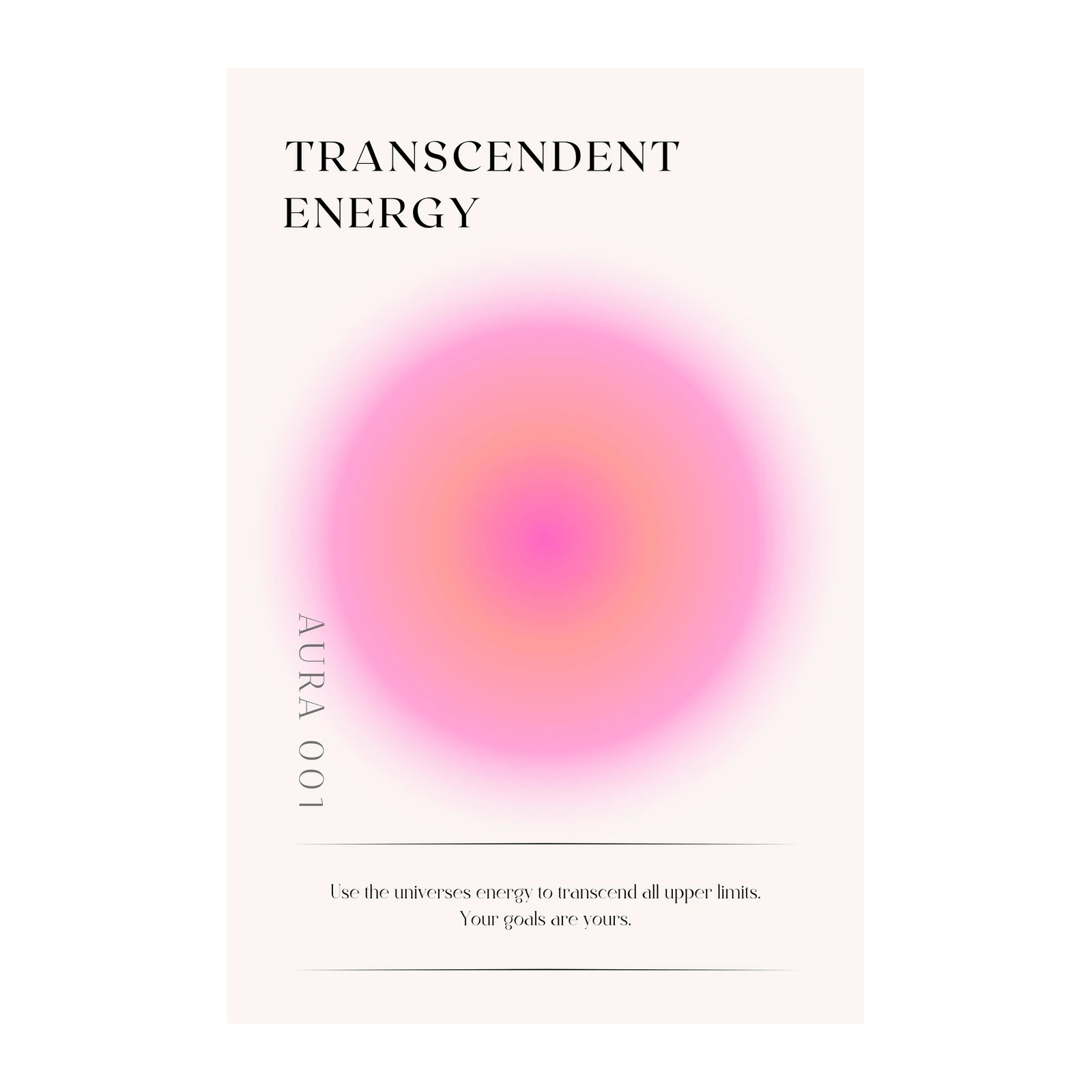 Pink Aura Gradient "Transcendent Energy" Wall Art
