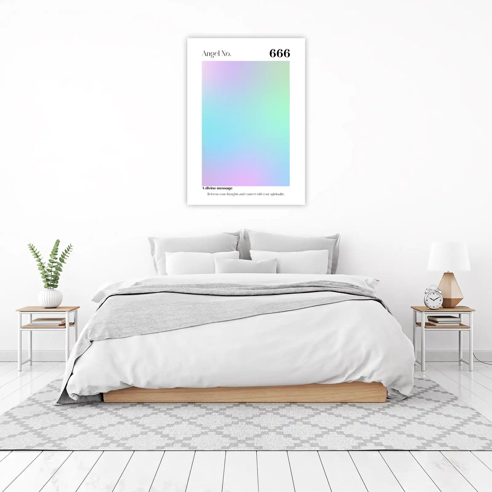 Angel Number 666 Spiritual Aura Gradient Wall Art