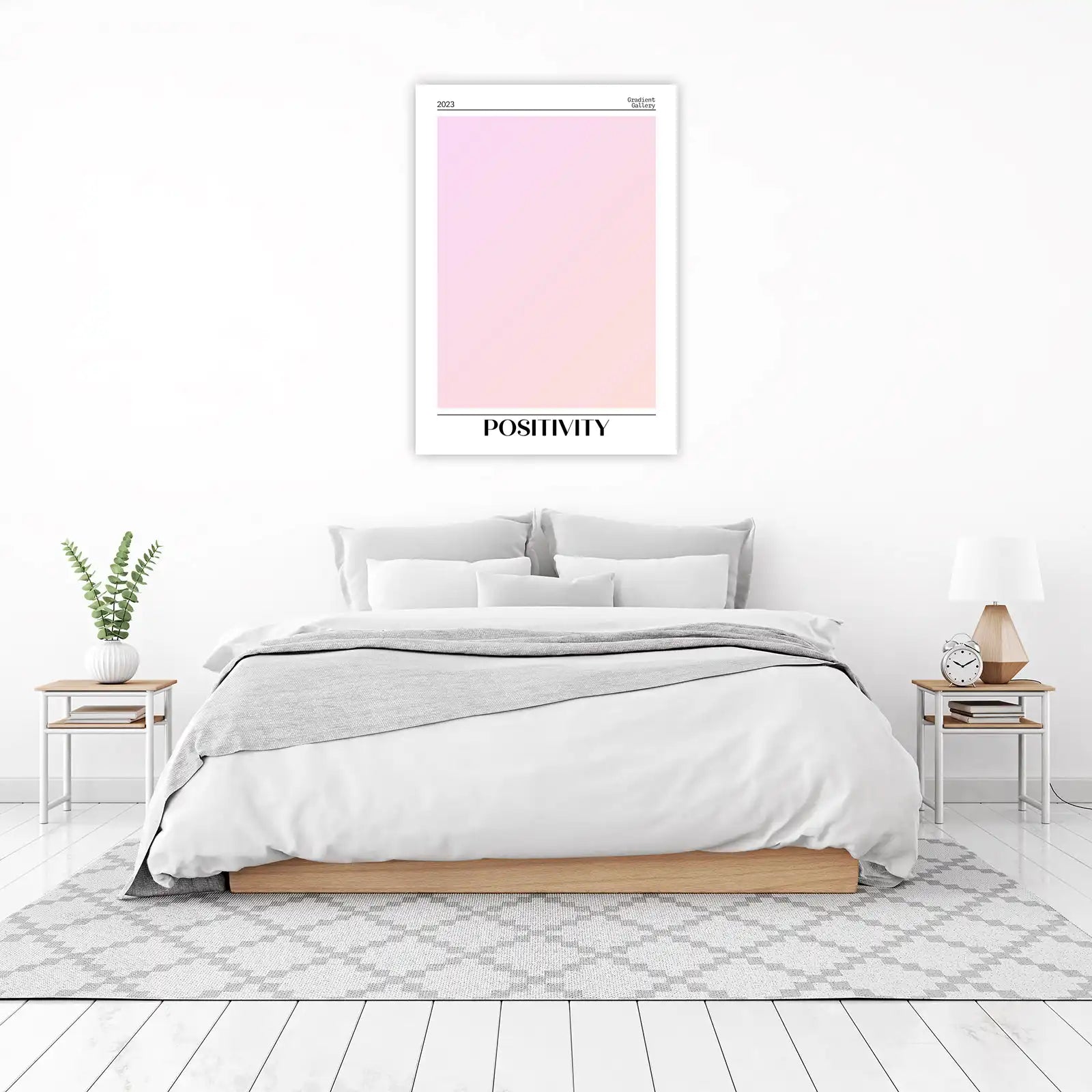 Soft Pink Positivity Gradient Wall Art