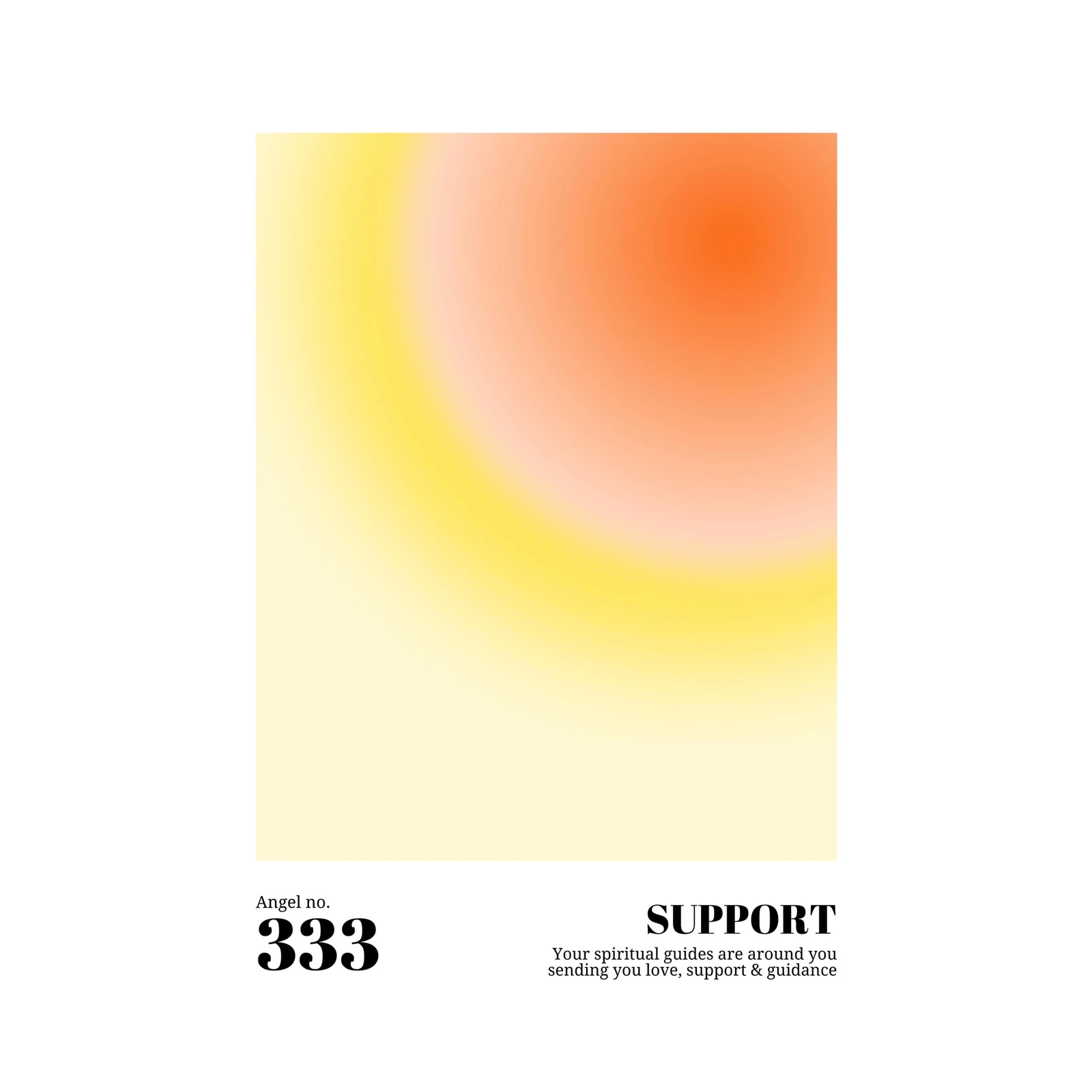 Angel 333 Support Gradient Aura Wall Art
