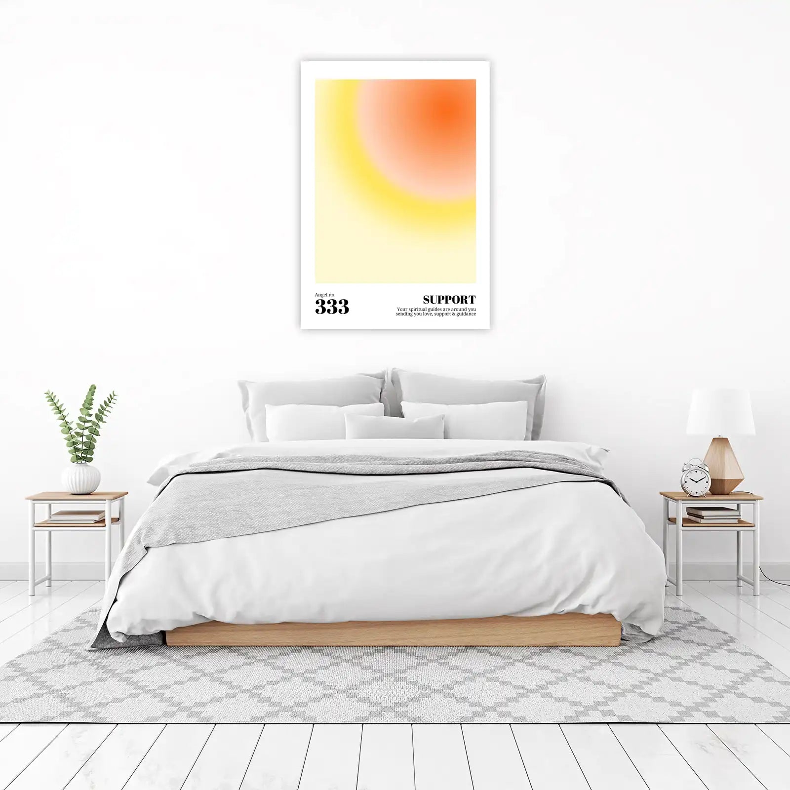 Angel 333 Support Gradient Aura Wall Art