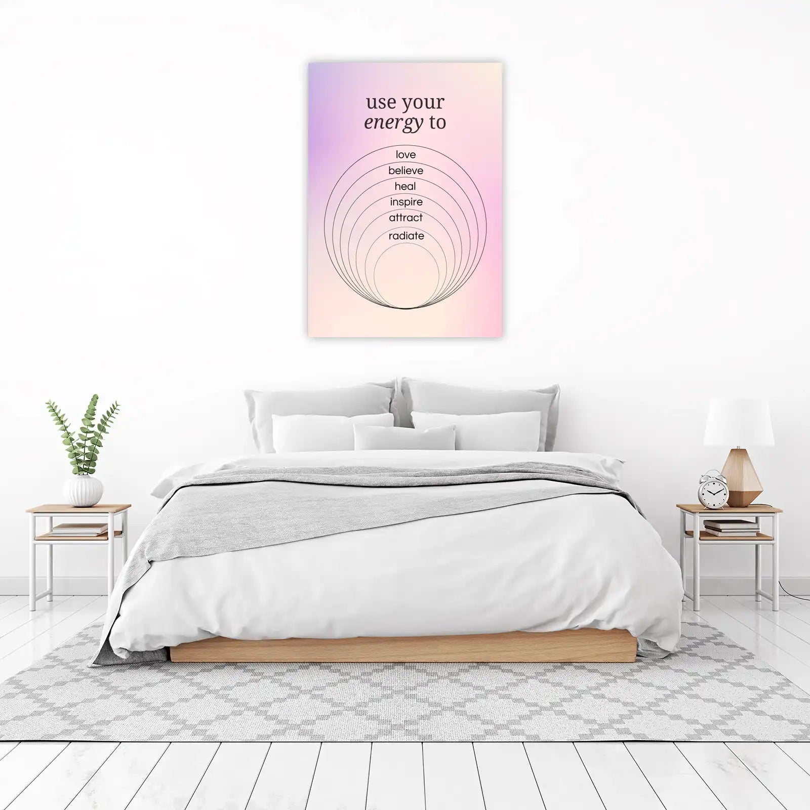 Inspiring Energy Gradient Affirmation Wall Art