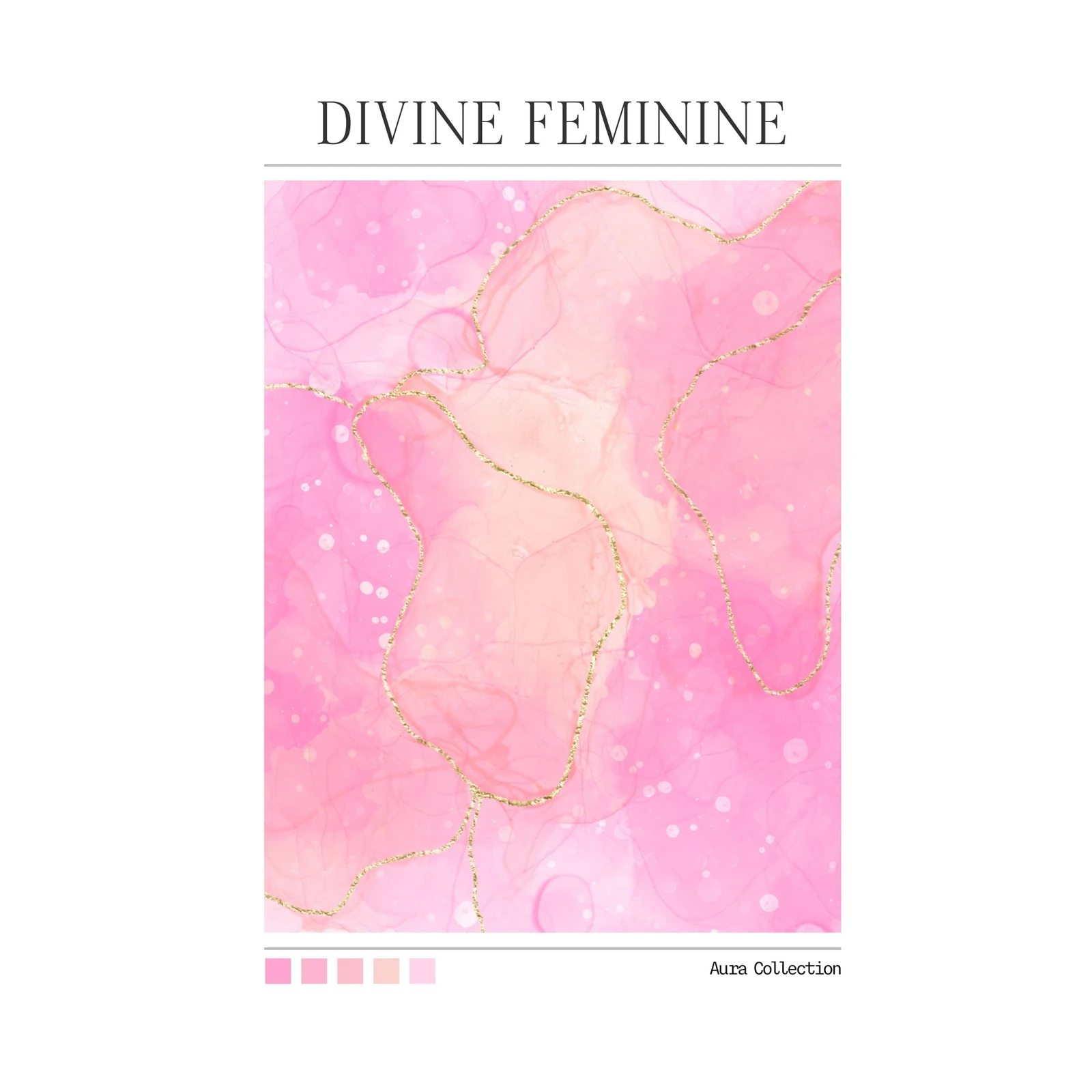 Divine Feminine Pink Gold Abstract Wall Art