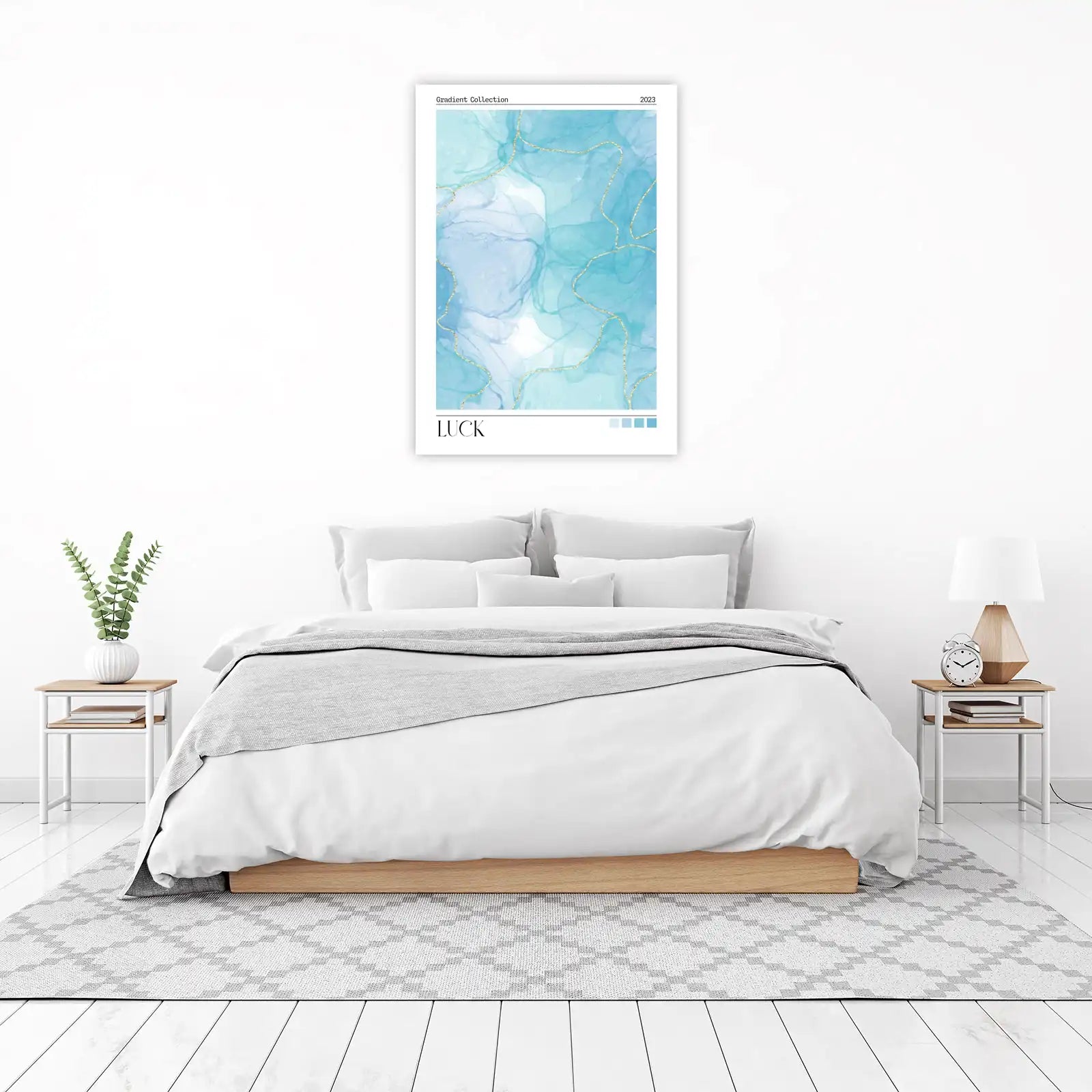 Ocean Breeze Gold Vein Abstract Wall Art