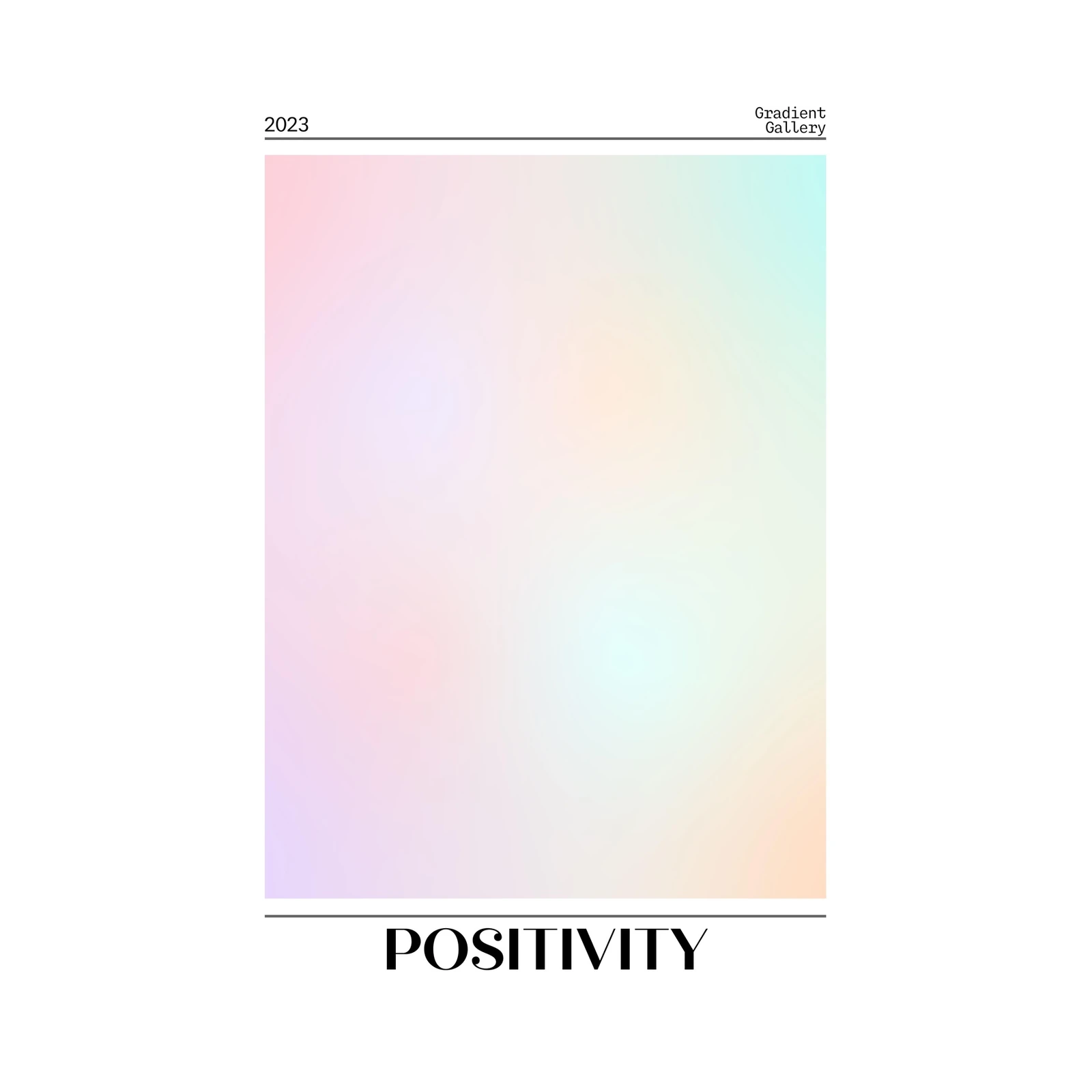 Soft Pastel Gradient "Positivity" Wall Art
