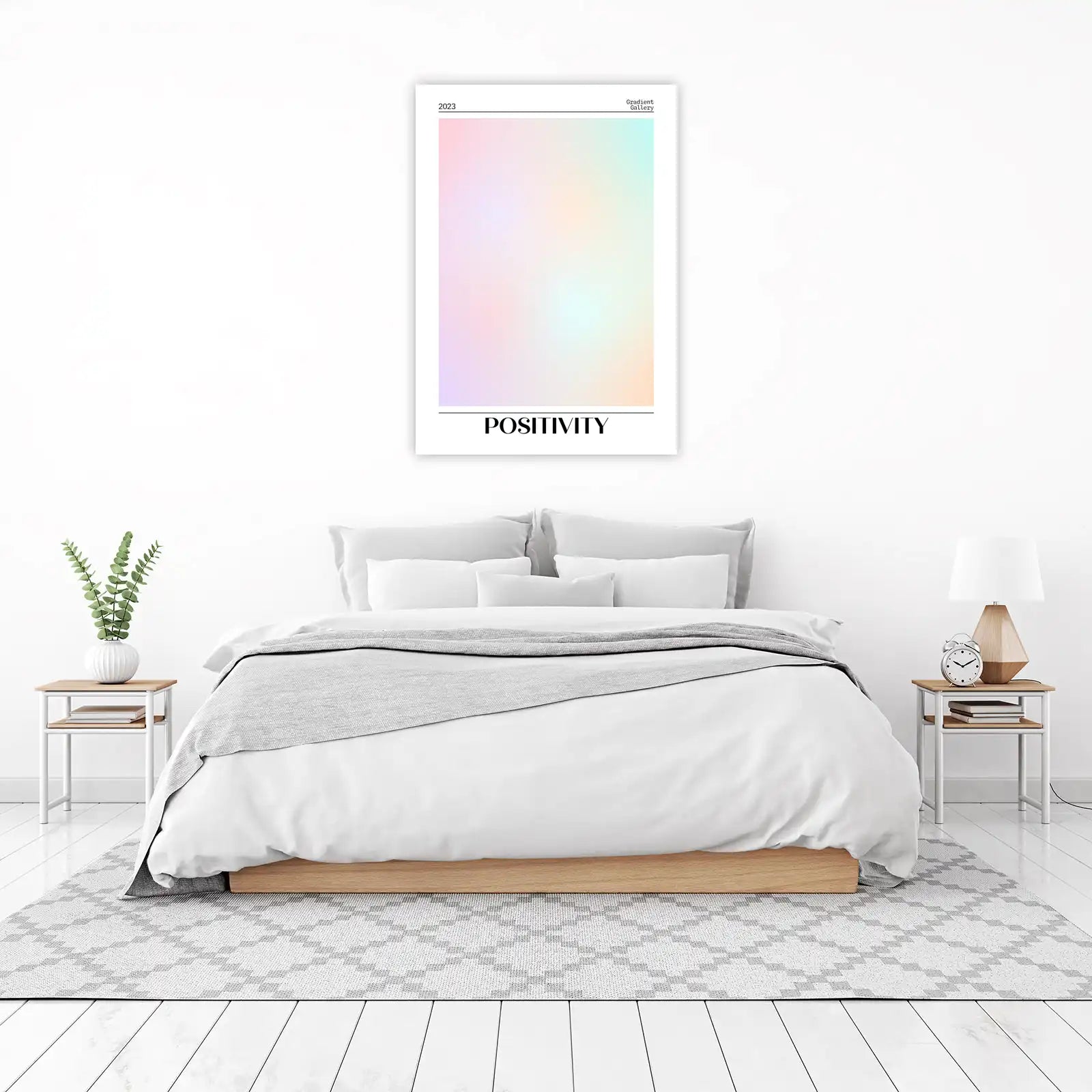Soft Pastel Gradient "Positivity" Wall Art