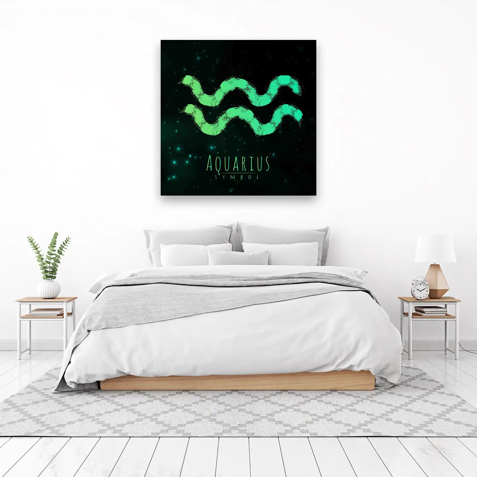 Aquarius Zodiac Brushstroke Wall Art